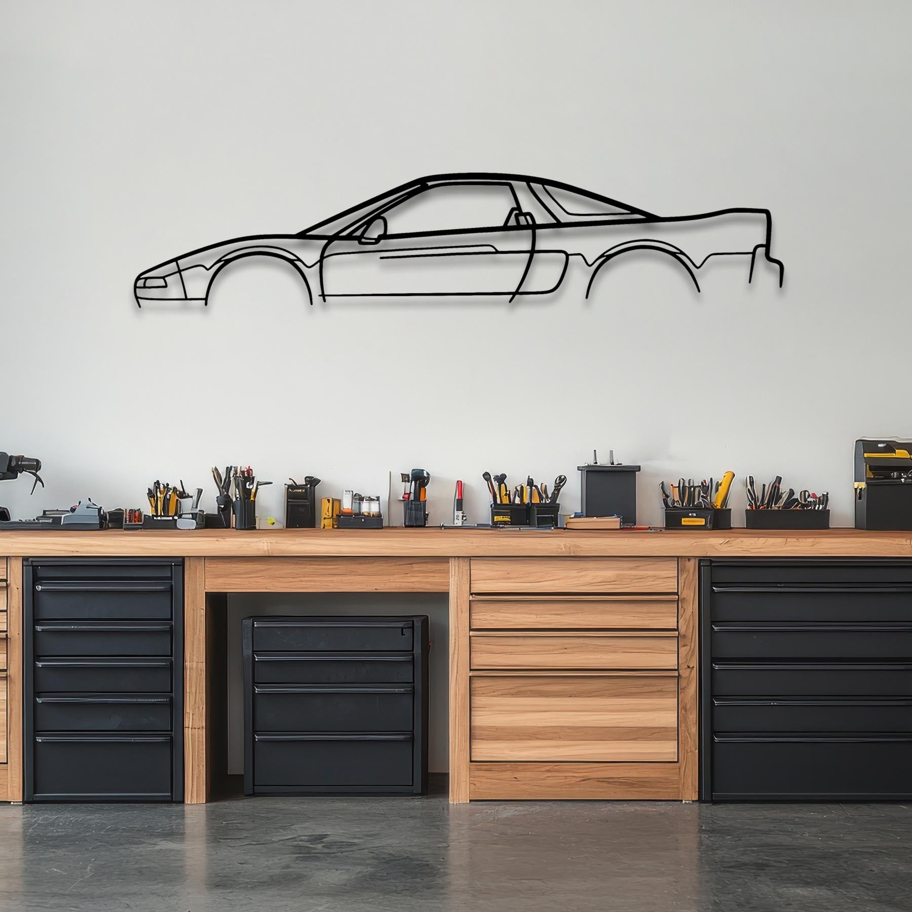 NSX Classic Silhouette Metal Wall Art