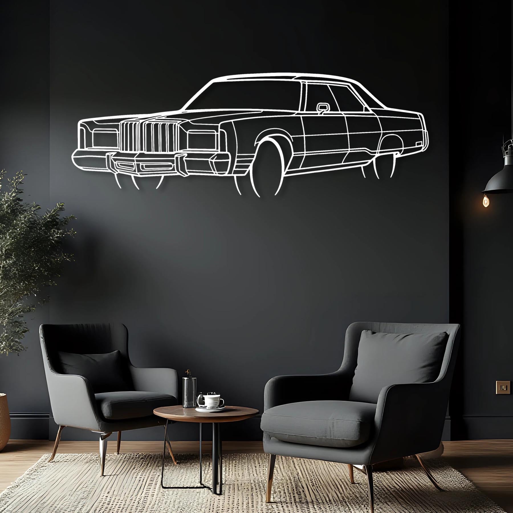 New Yorker 1978 Angle Silhouette Metal Wall Art