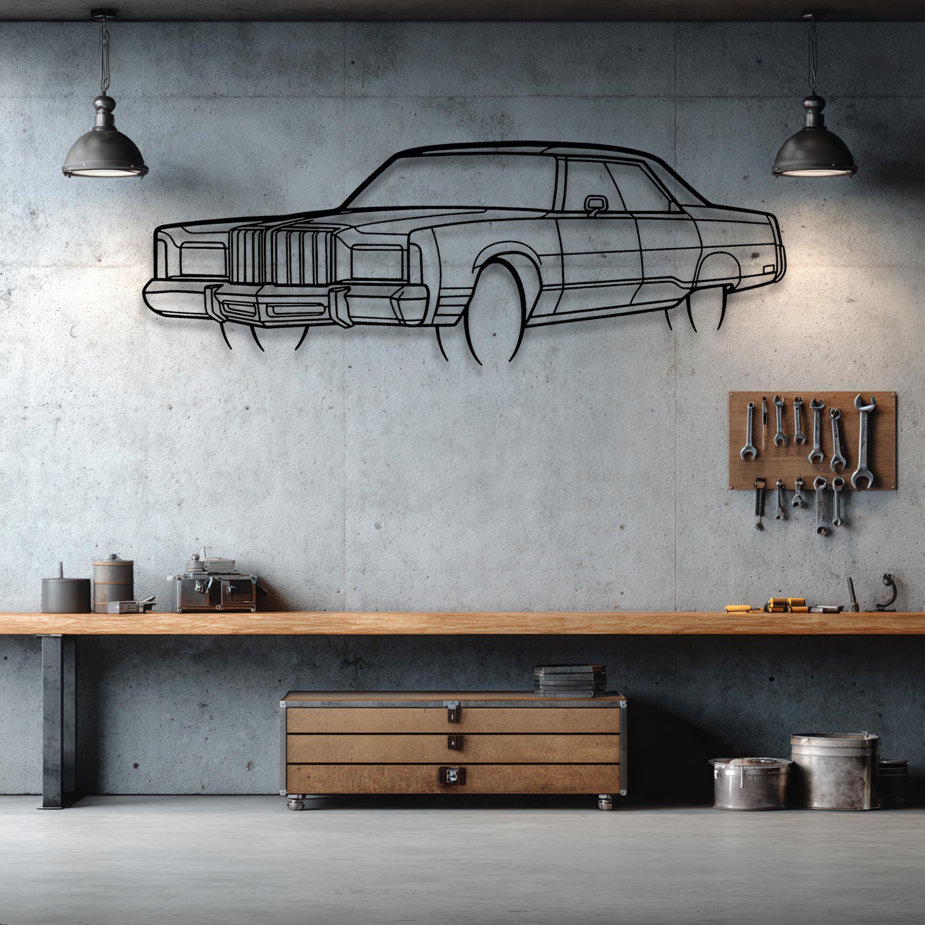 New Yorker 1978 Angle Silhouette Metal Wall Art