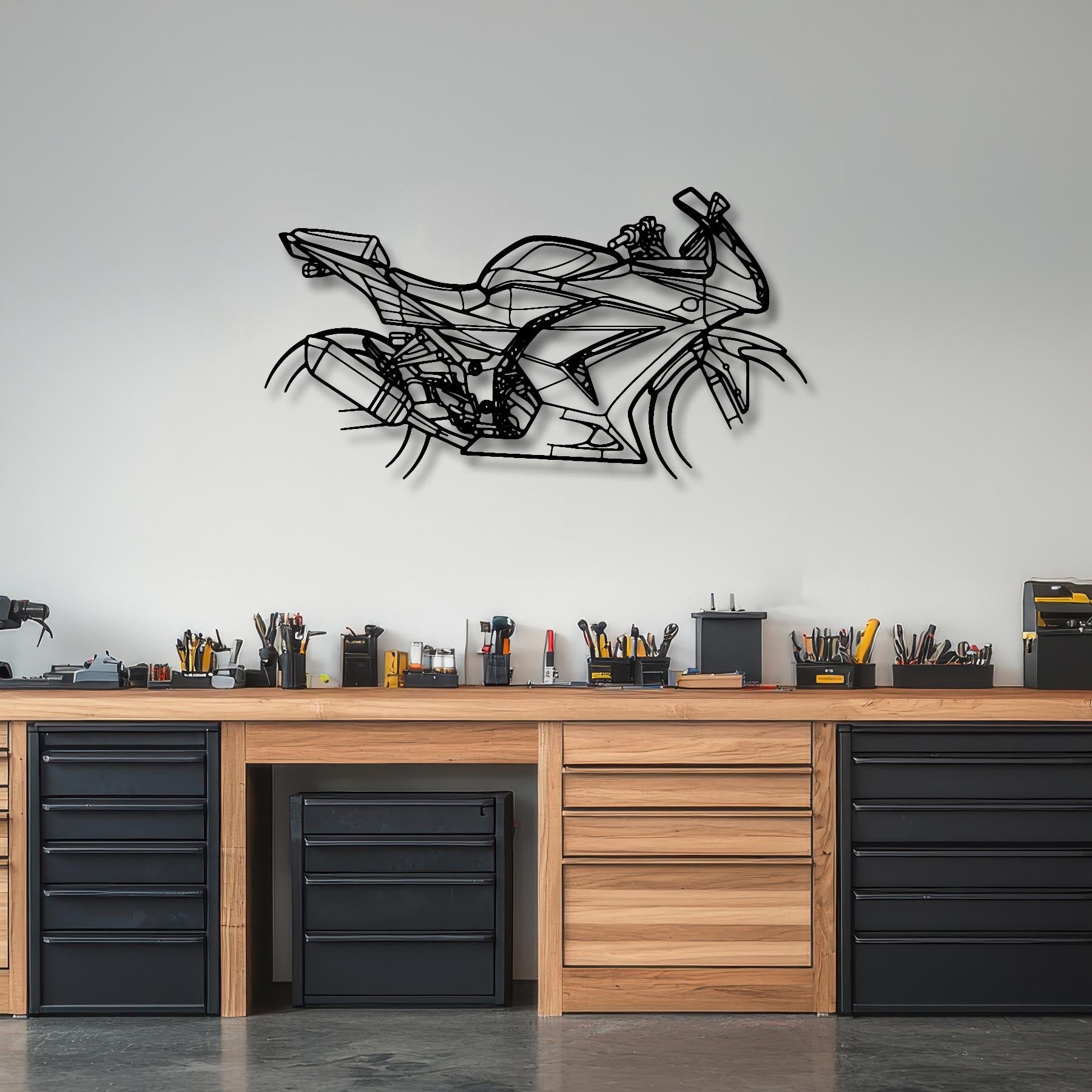 Ninja 250R 2008 Silhouette Metal Wall Art