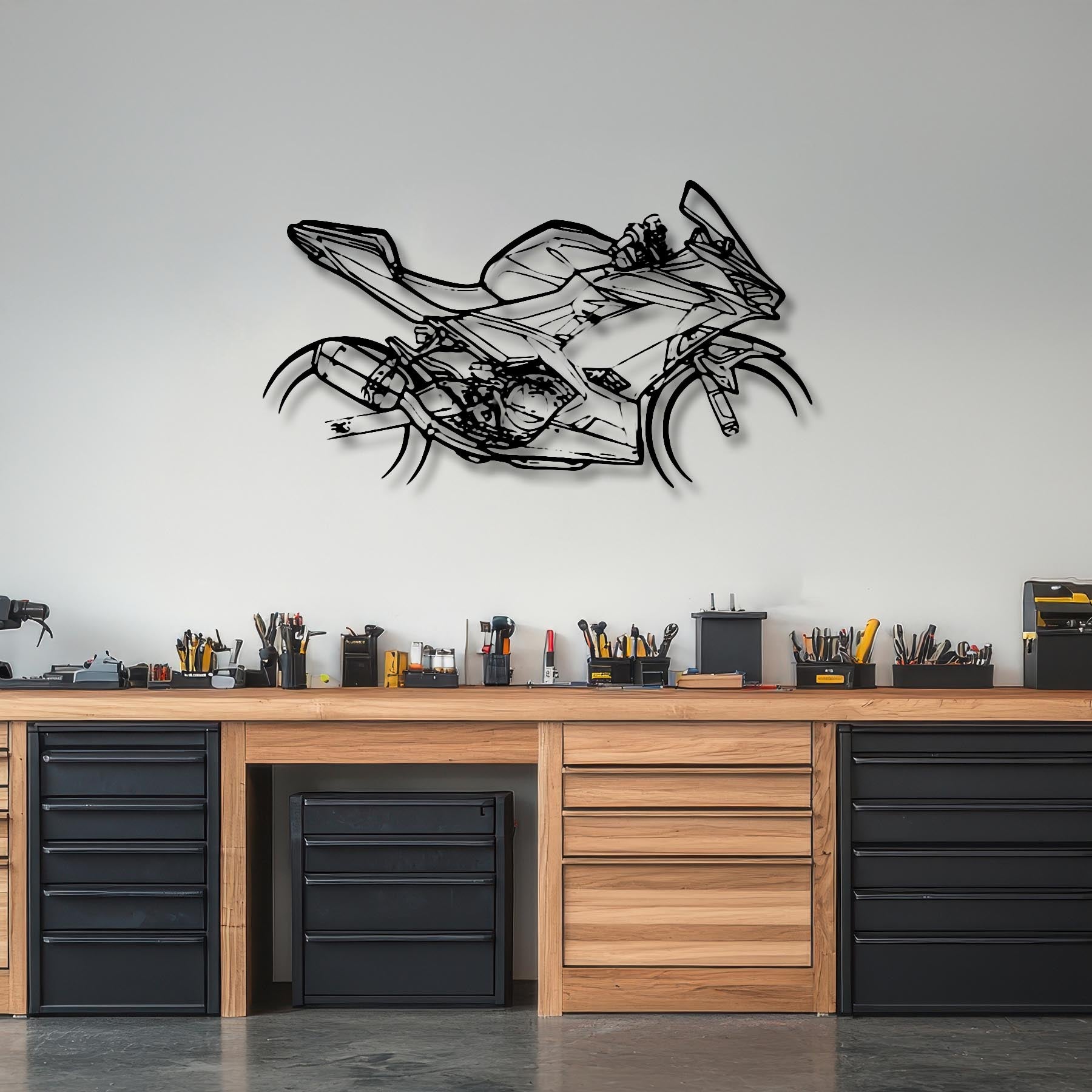 Ninja 400R Silhouette Metal Wall Art