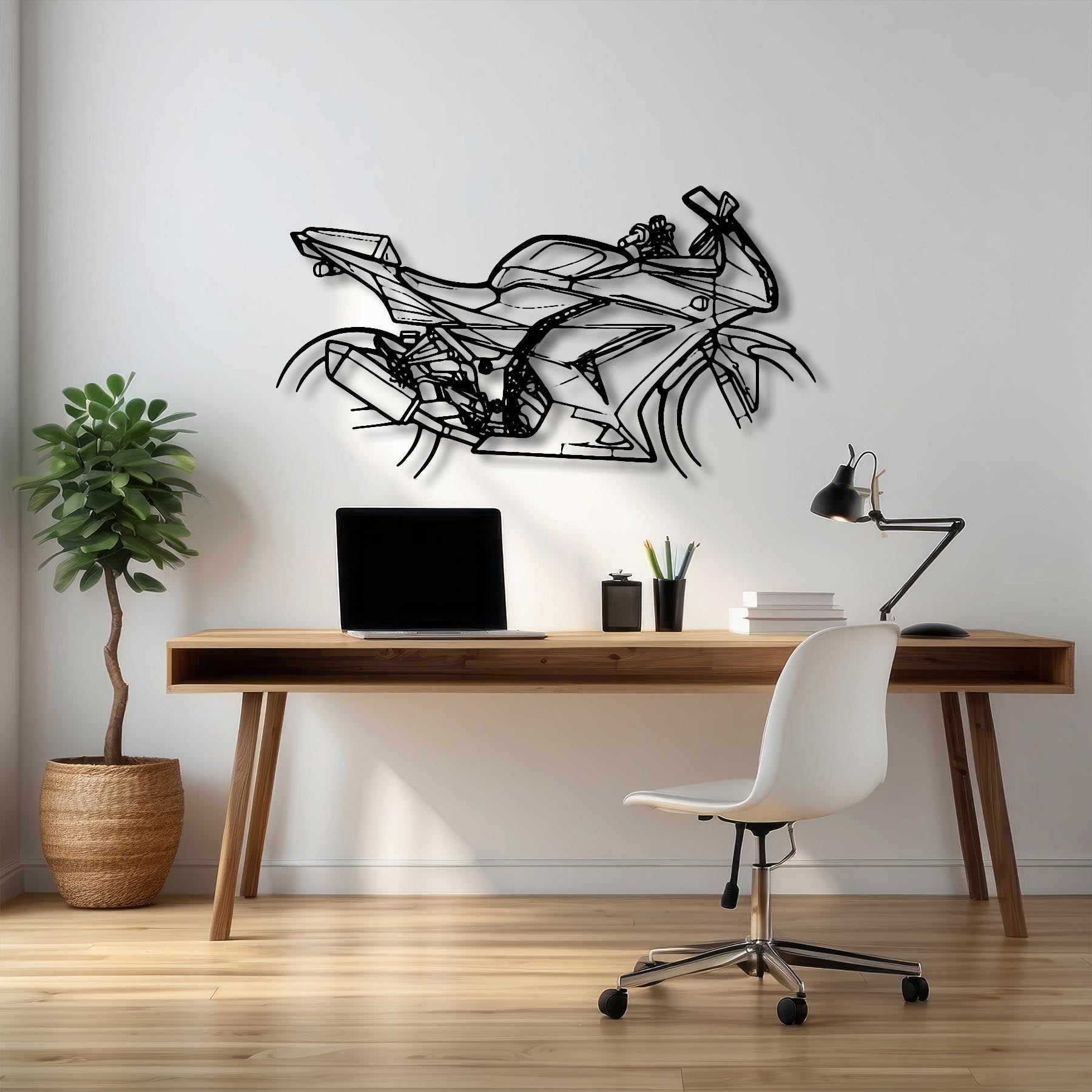 Ninja EX250R Silhouette Metal Wall Art