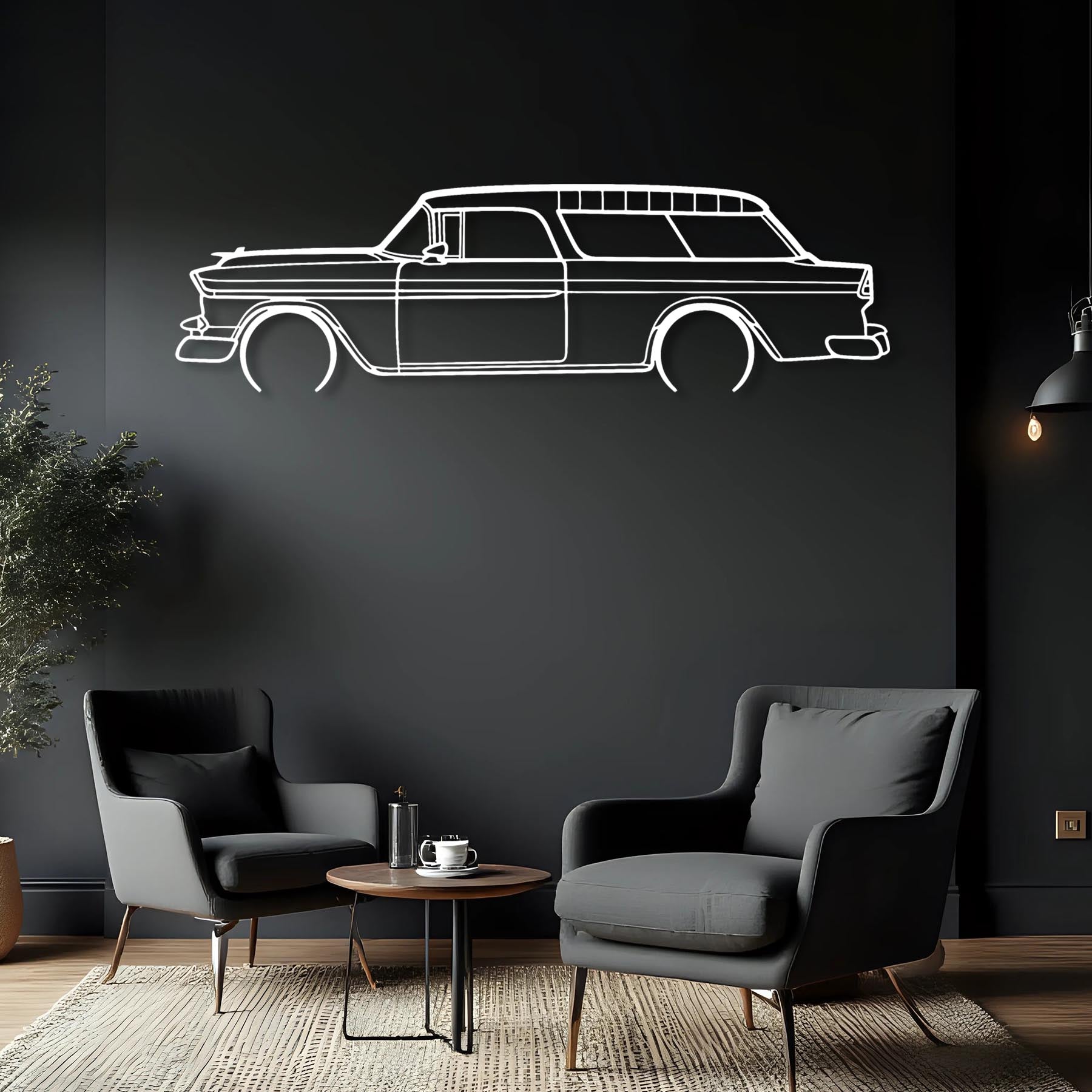Nomad 1955 Detailed Silhouette Metal Wall Art