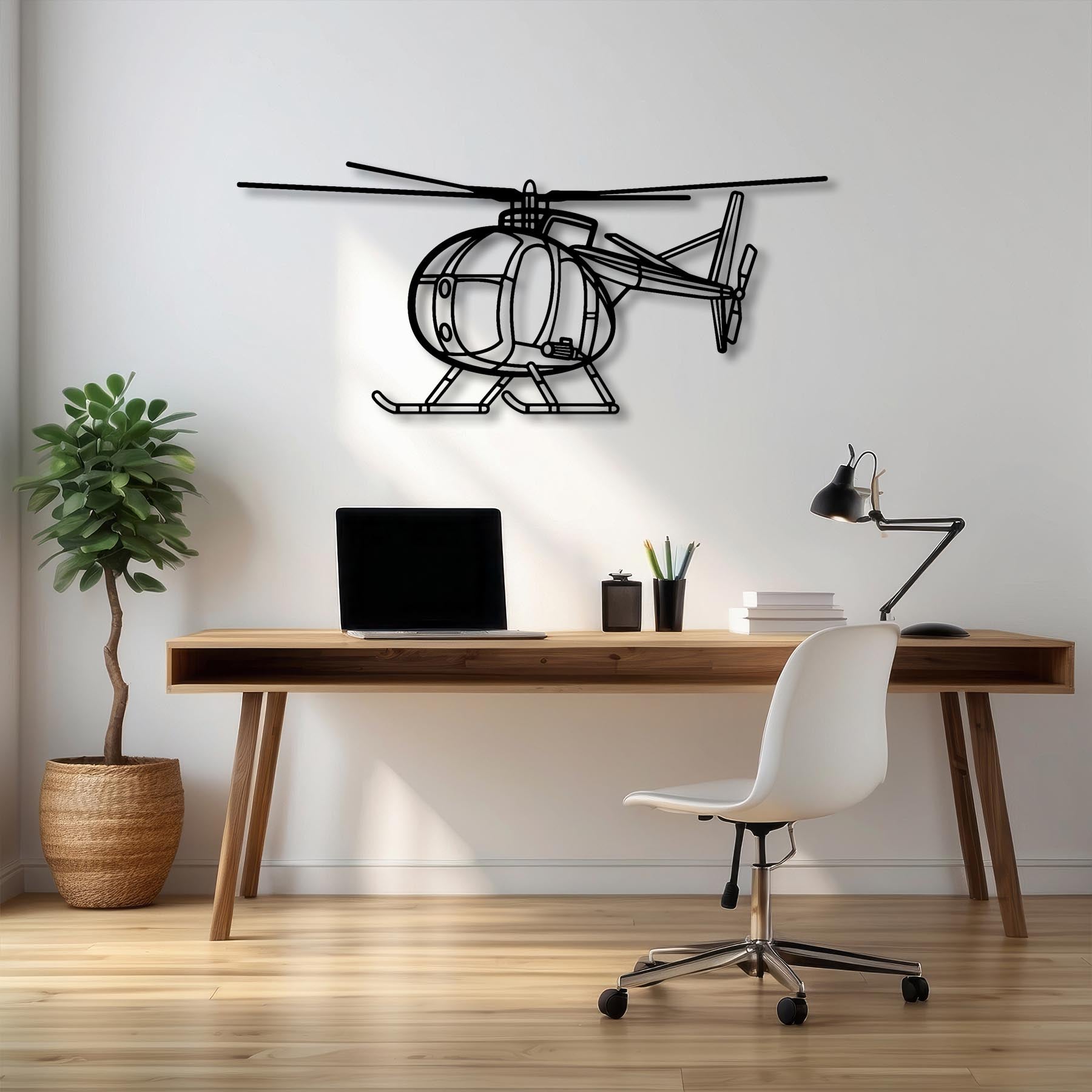 OH-6 Cayuse Angle Metal Aircraft Wall Art - NCP0589