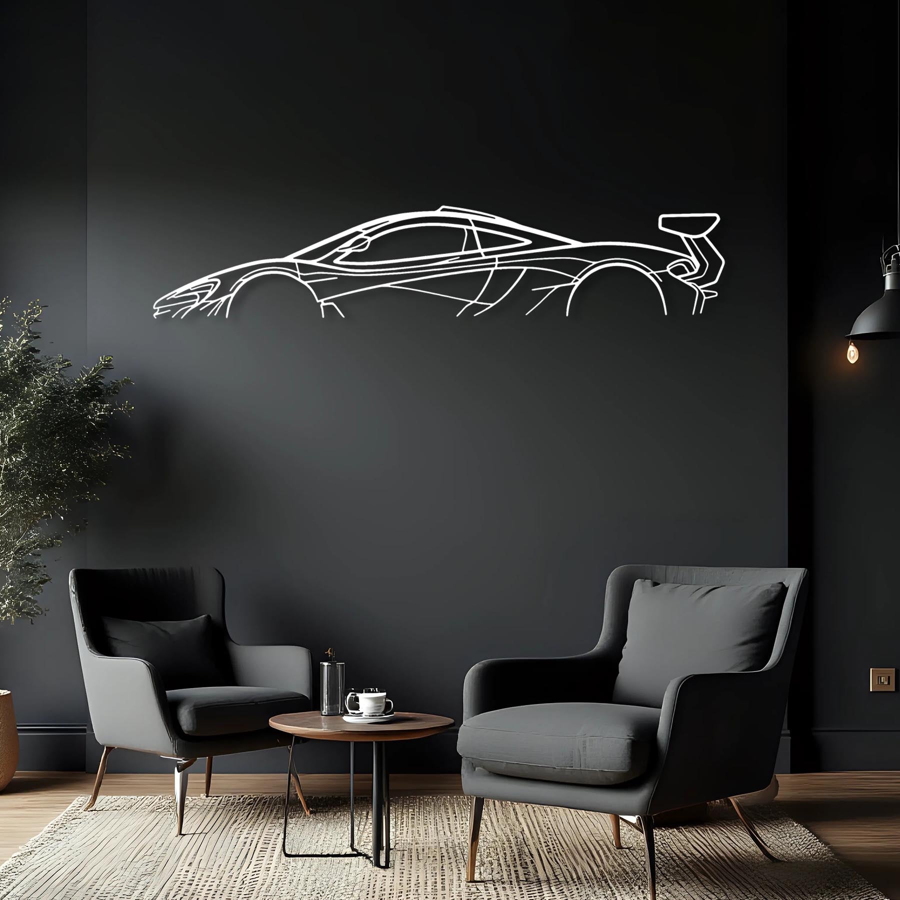 P1 GTR 2015 Classic Silhouette Metal Wall Art