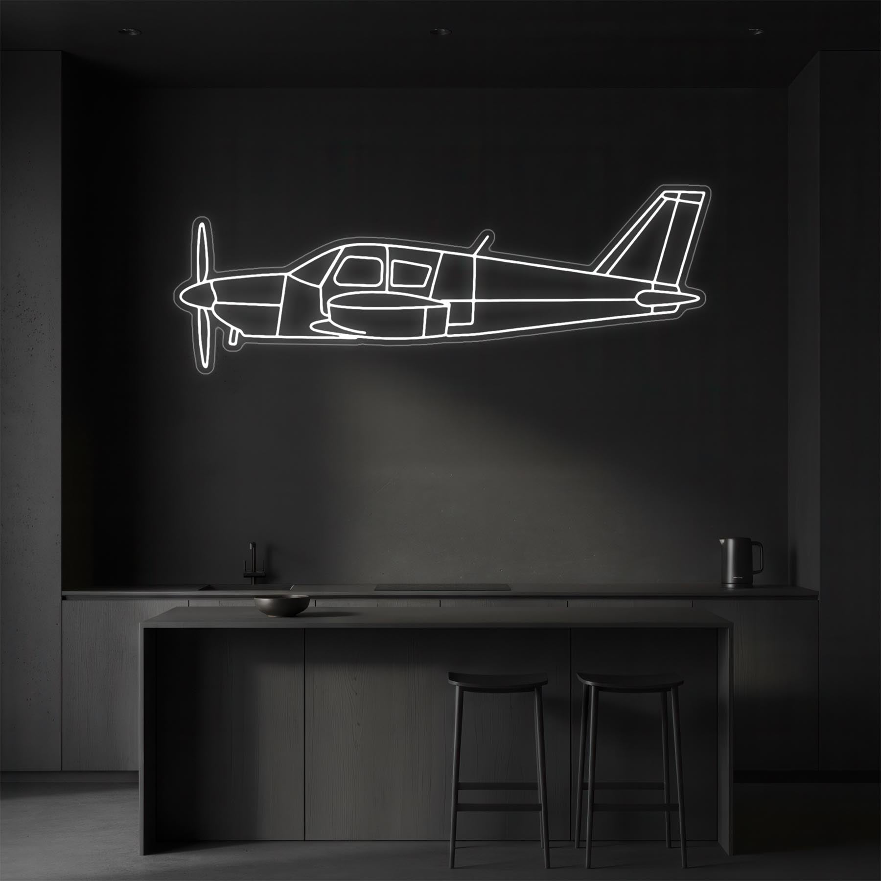 PA-28 Cherokee Neon Silhouette