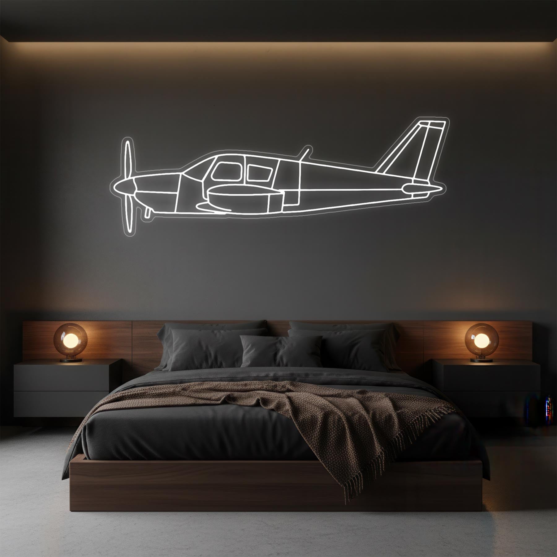 PA-28 Cherokee Neon Silhouette