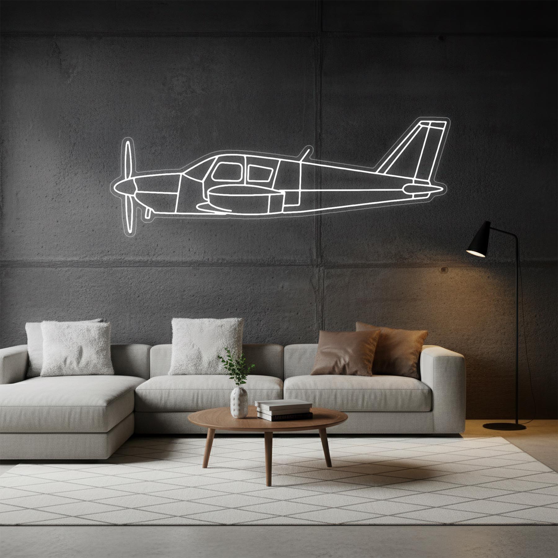 PA-28 Cherokee Neon Silhouette