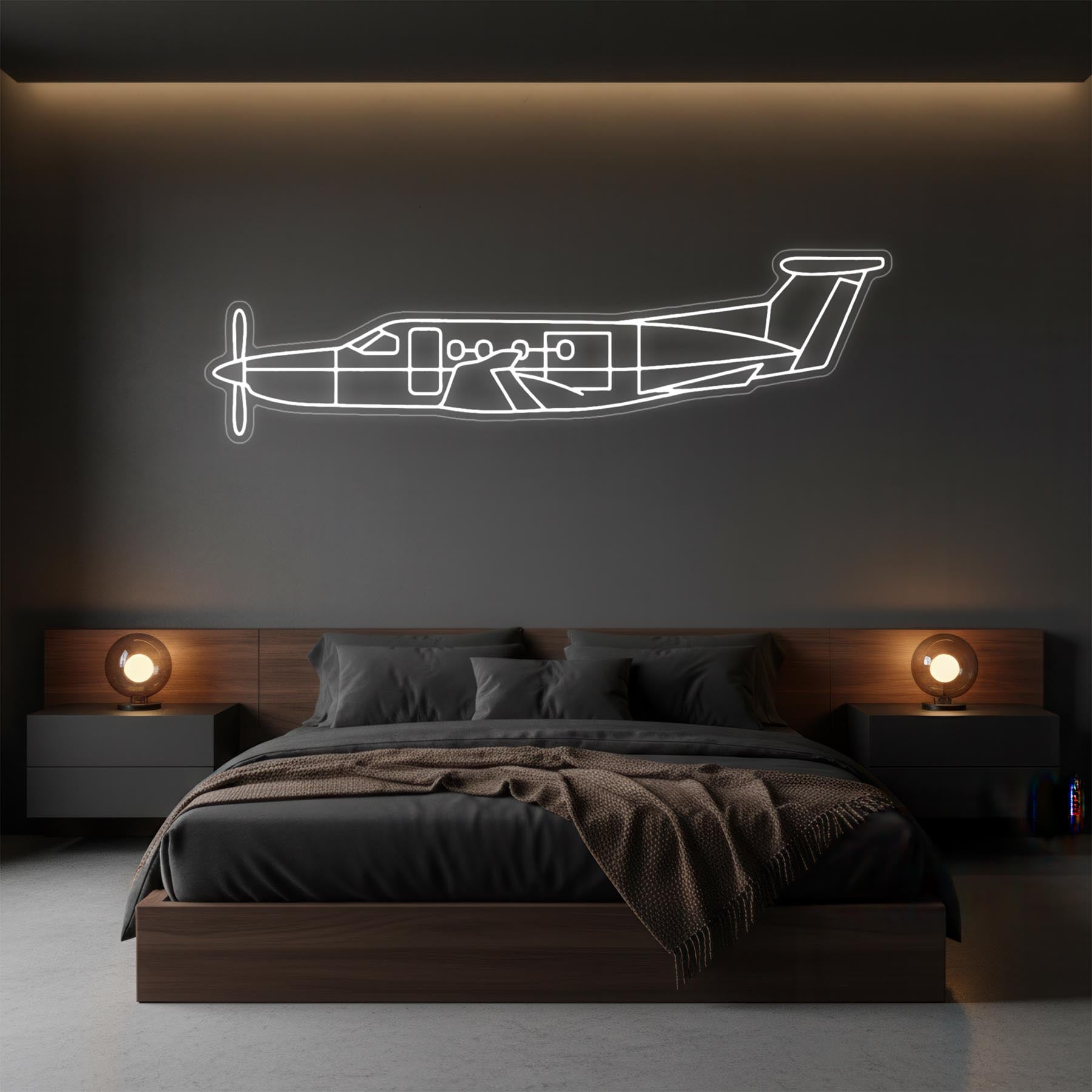 PC 12 Neon Silhouette