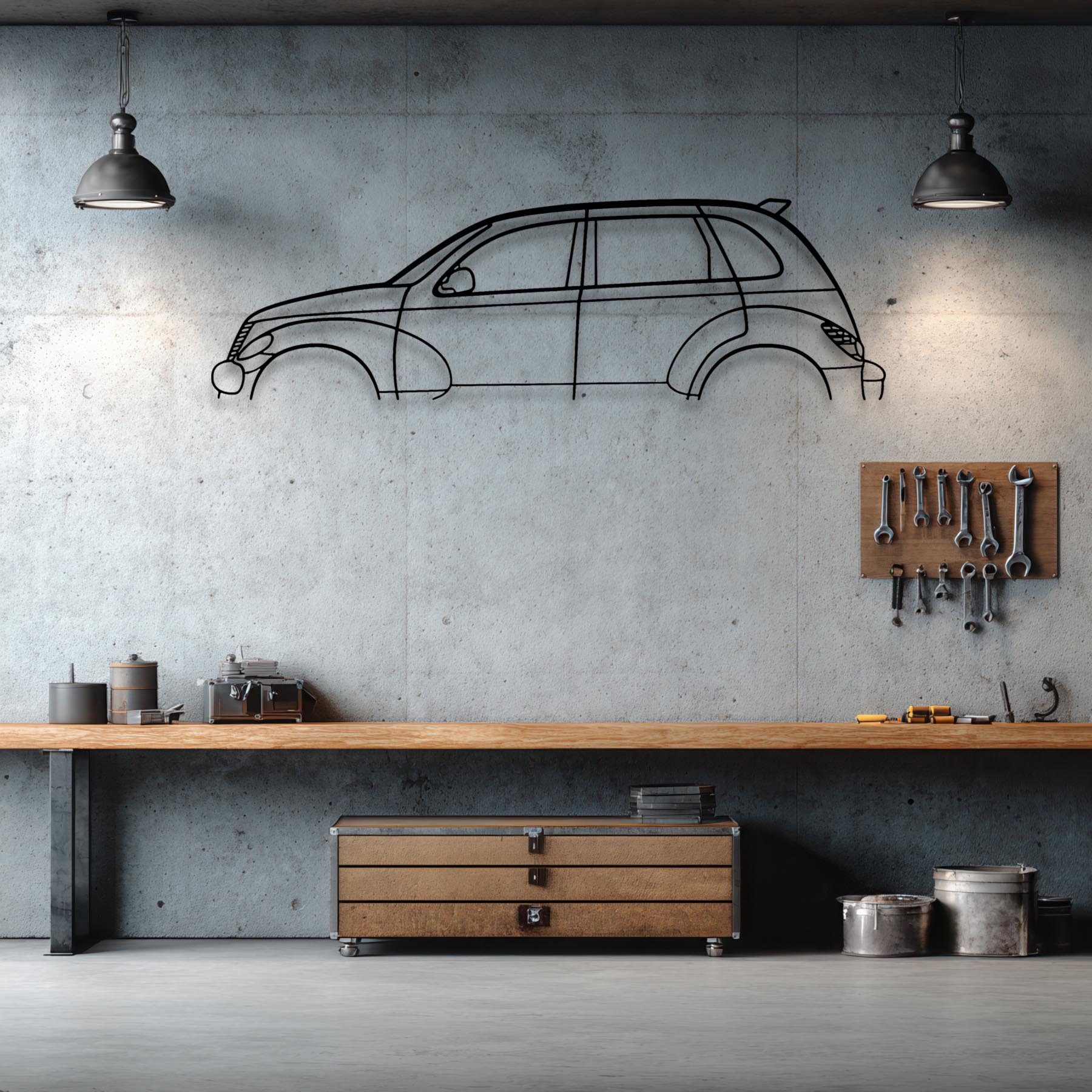 PT Cruiser GT 2005 Classic Silhouette Metal Wall Art