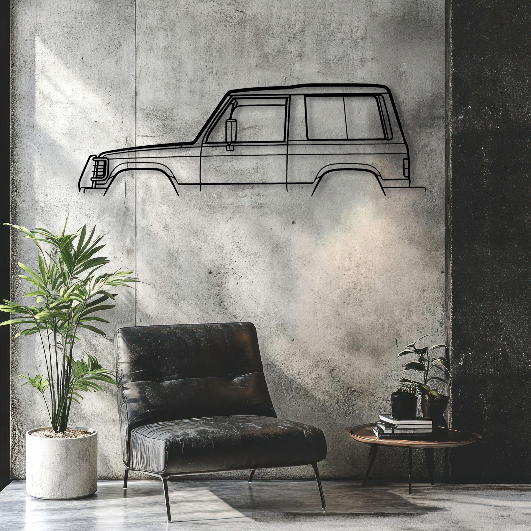 Pajero 1987 Classic Silhouette Metal Wall Art
