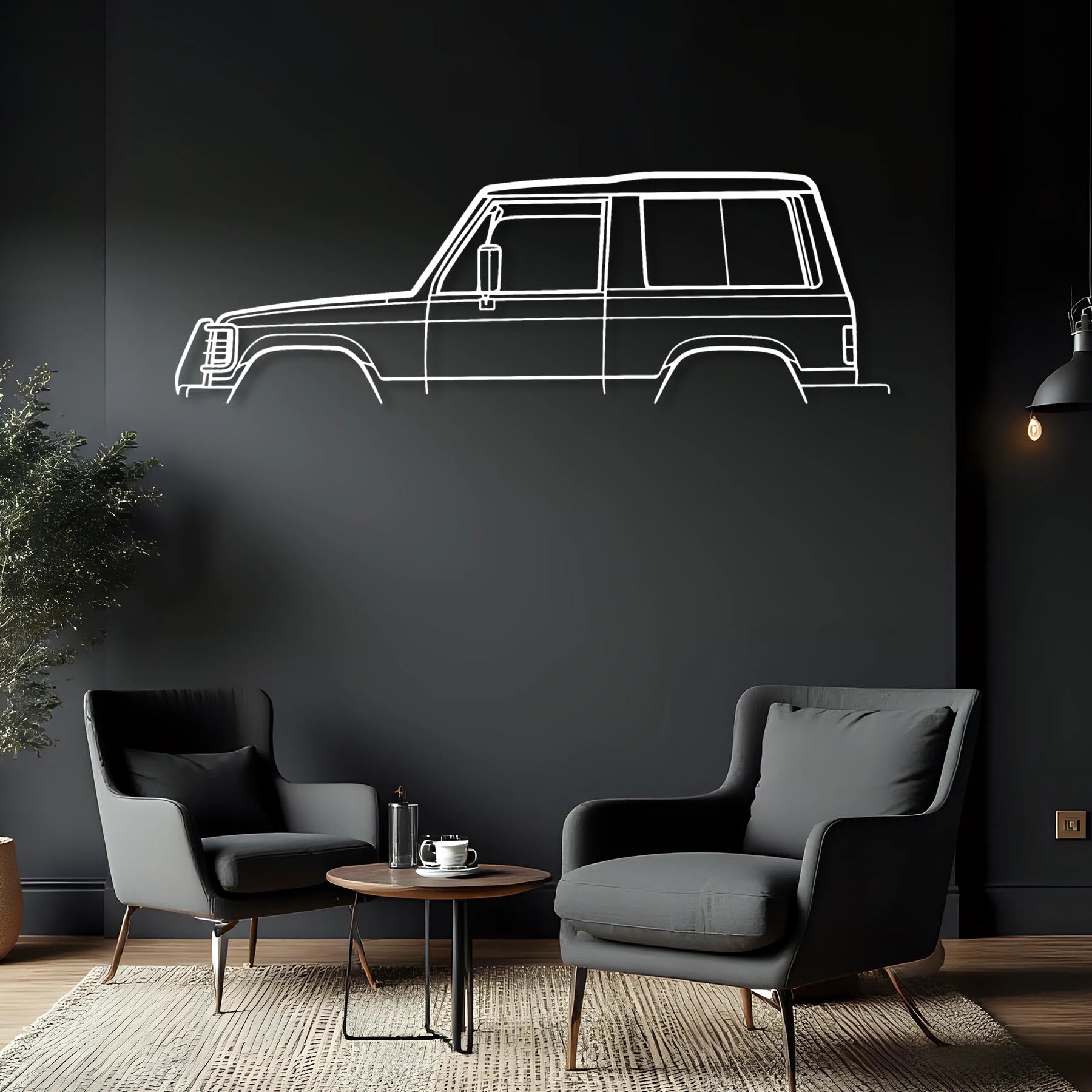 Pajero 1987 Classic Silhouette Metal Wall Art