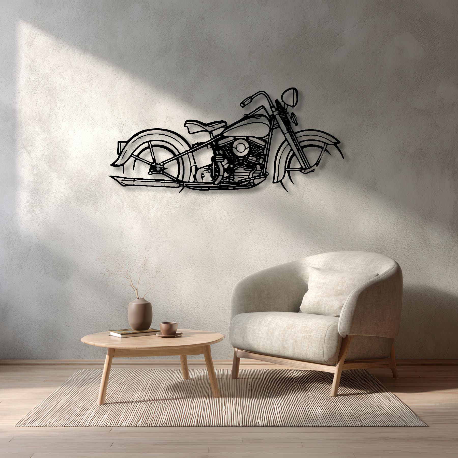 Panhead 1948 Silhouette Metal Wall Art