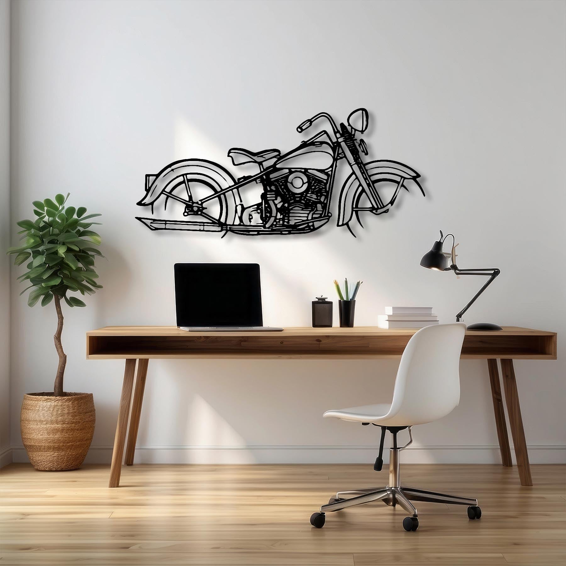 Panhead 1948 Silhouette Metal Wall Art