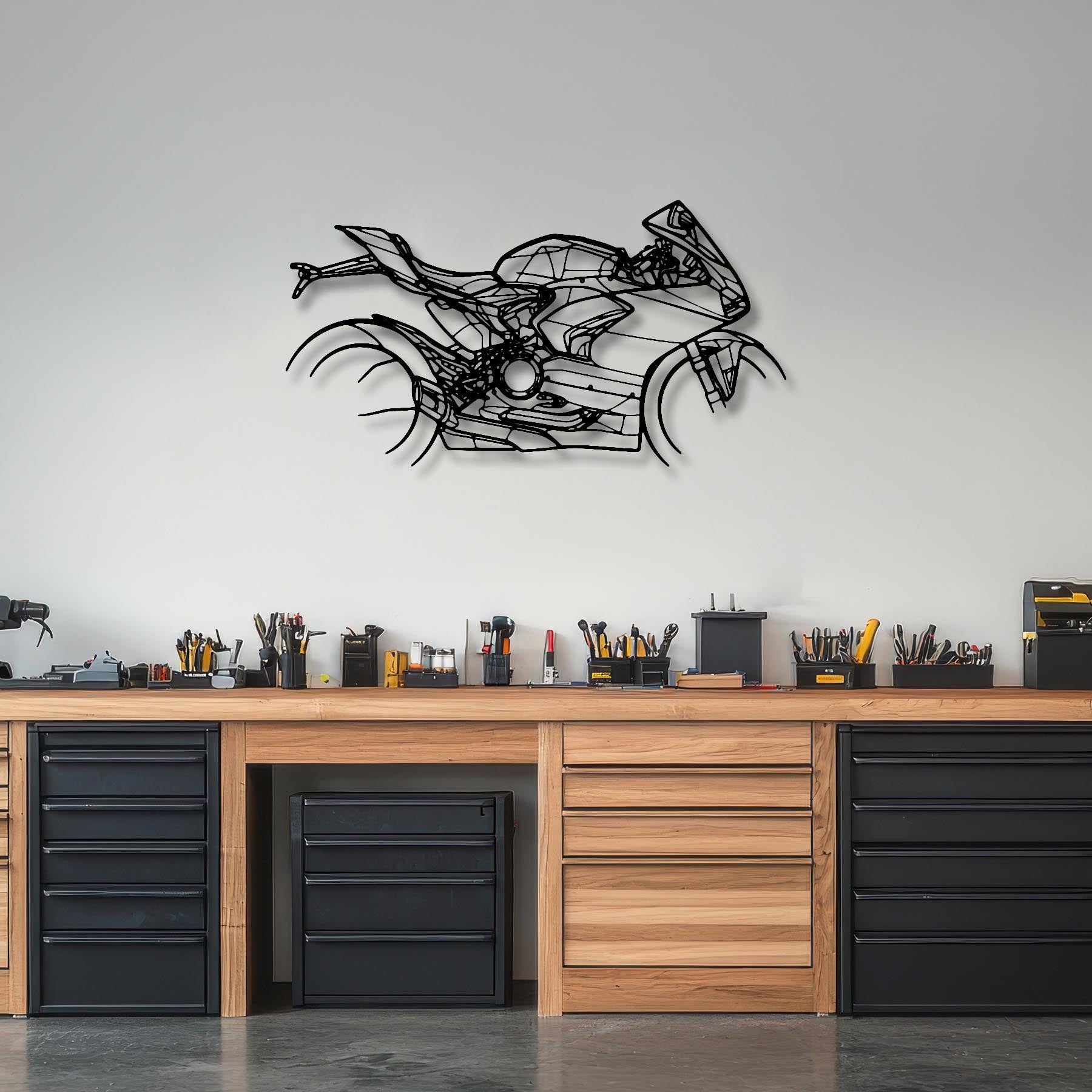 Panigale V2 Bayliss Silhouette Metal Wall Art