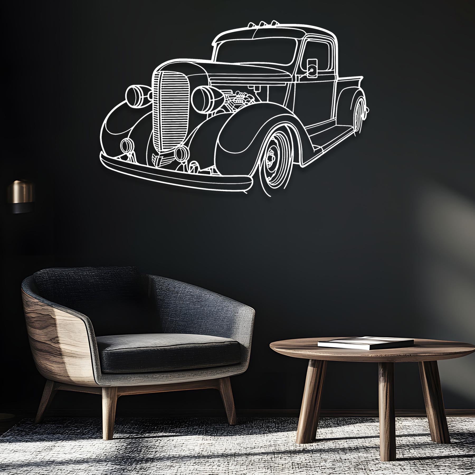 Pickup 1938 Angle Silhouette Metal Wall Art