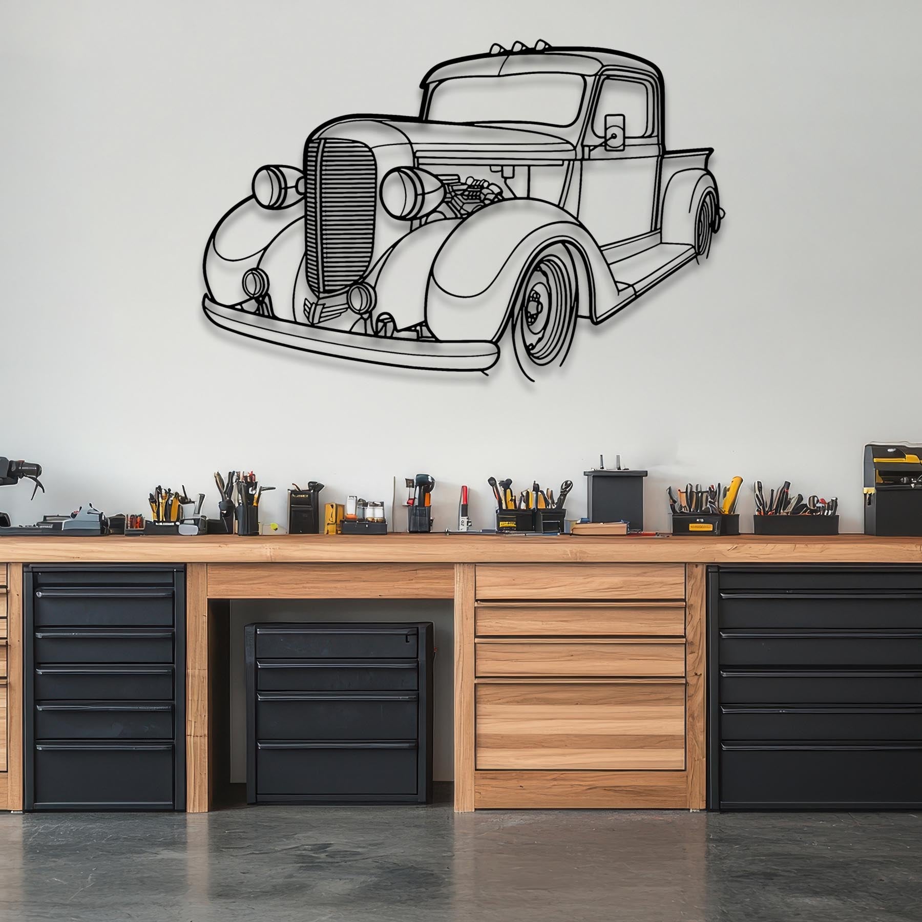 Pickup 1938 Angle Silhouette Metal Wall Art
