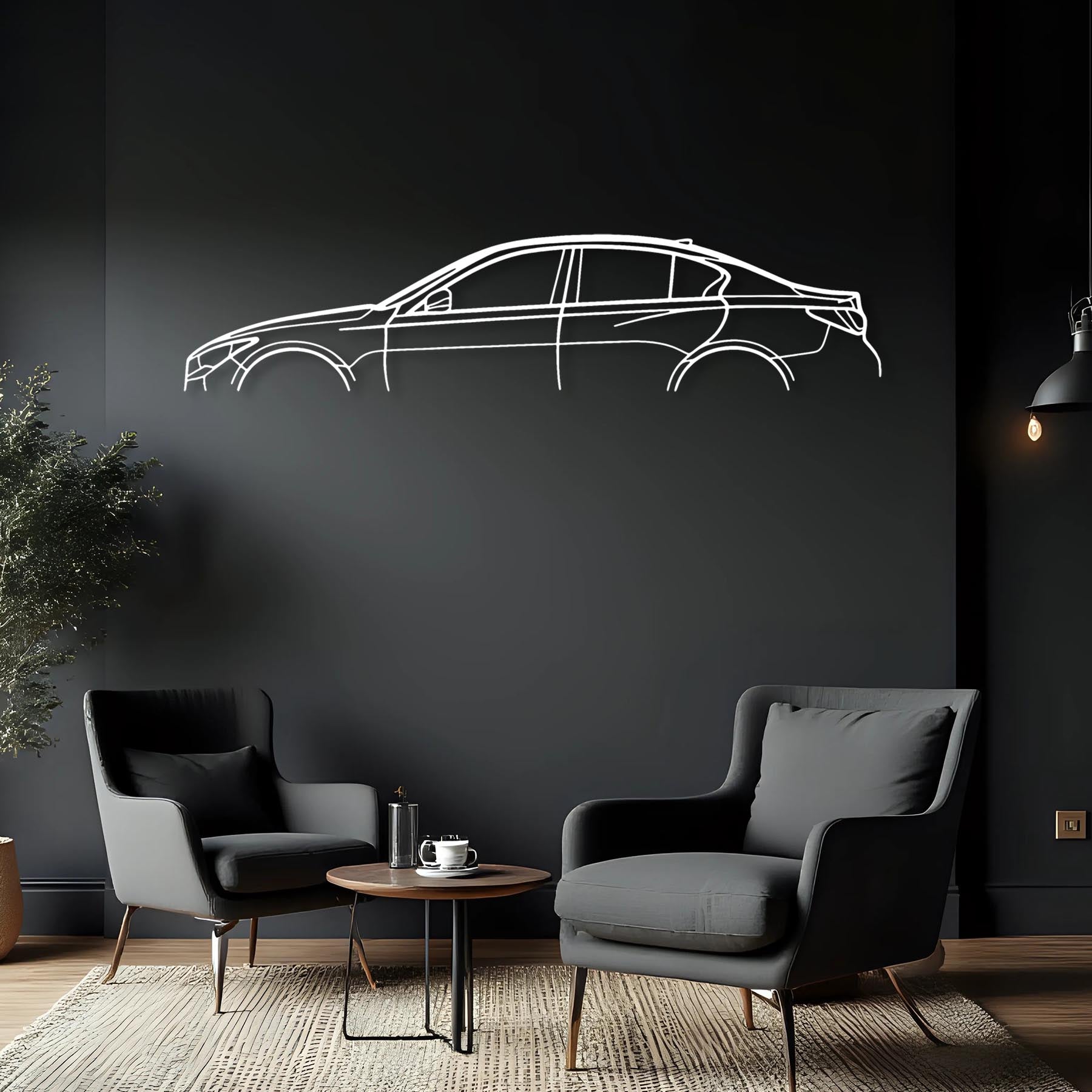 Q50 2019 Classic Silhouette Metal Wall Art