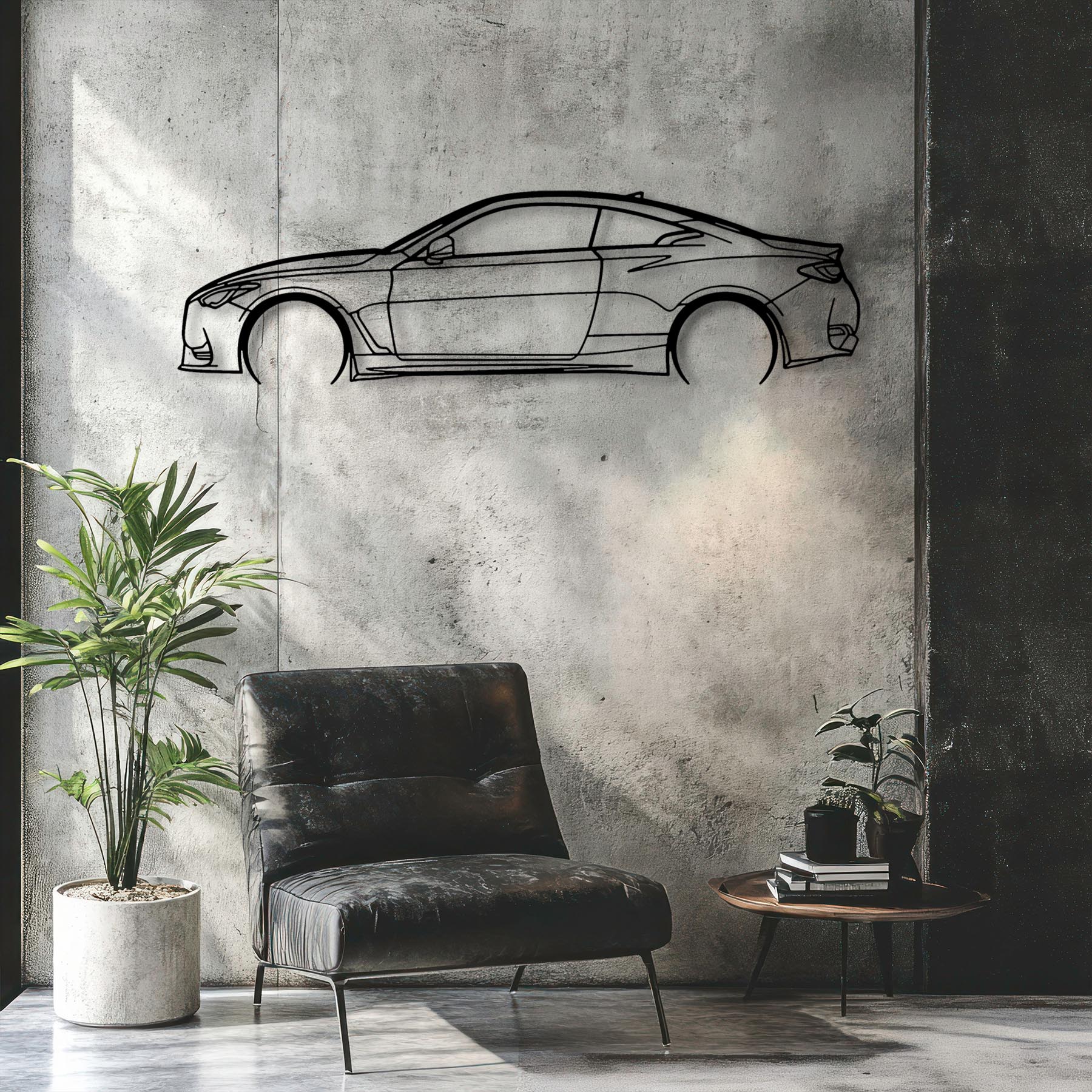 Q60 Detailed Silhouette Metal Wall Art