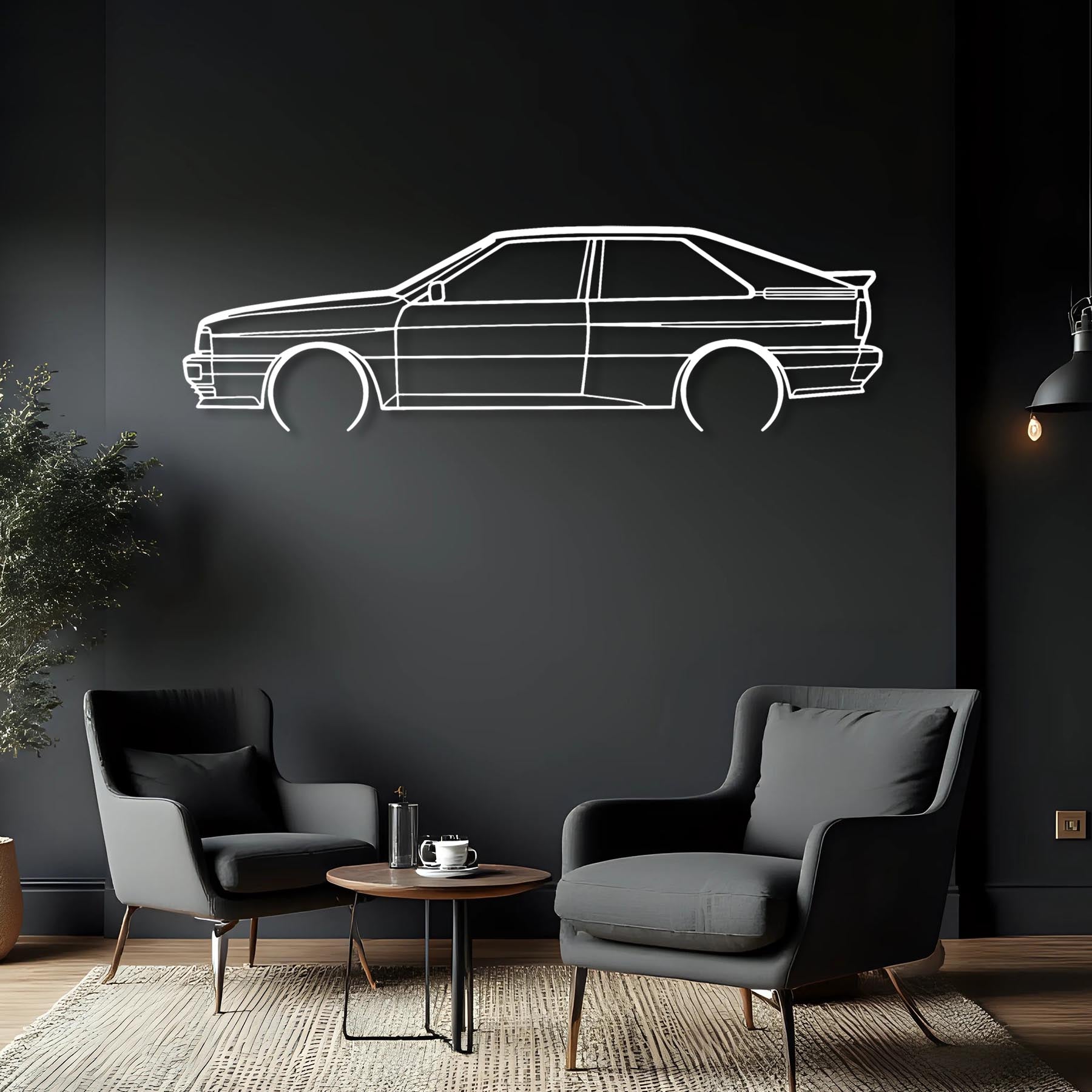 Quattro Turbo Detailed Silhouette Metal Wall Art