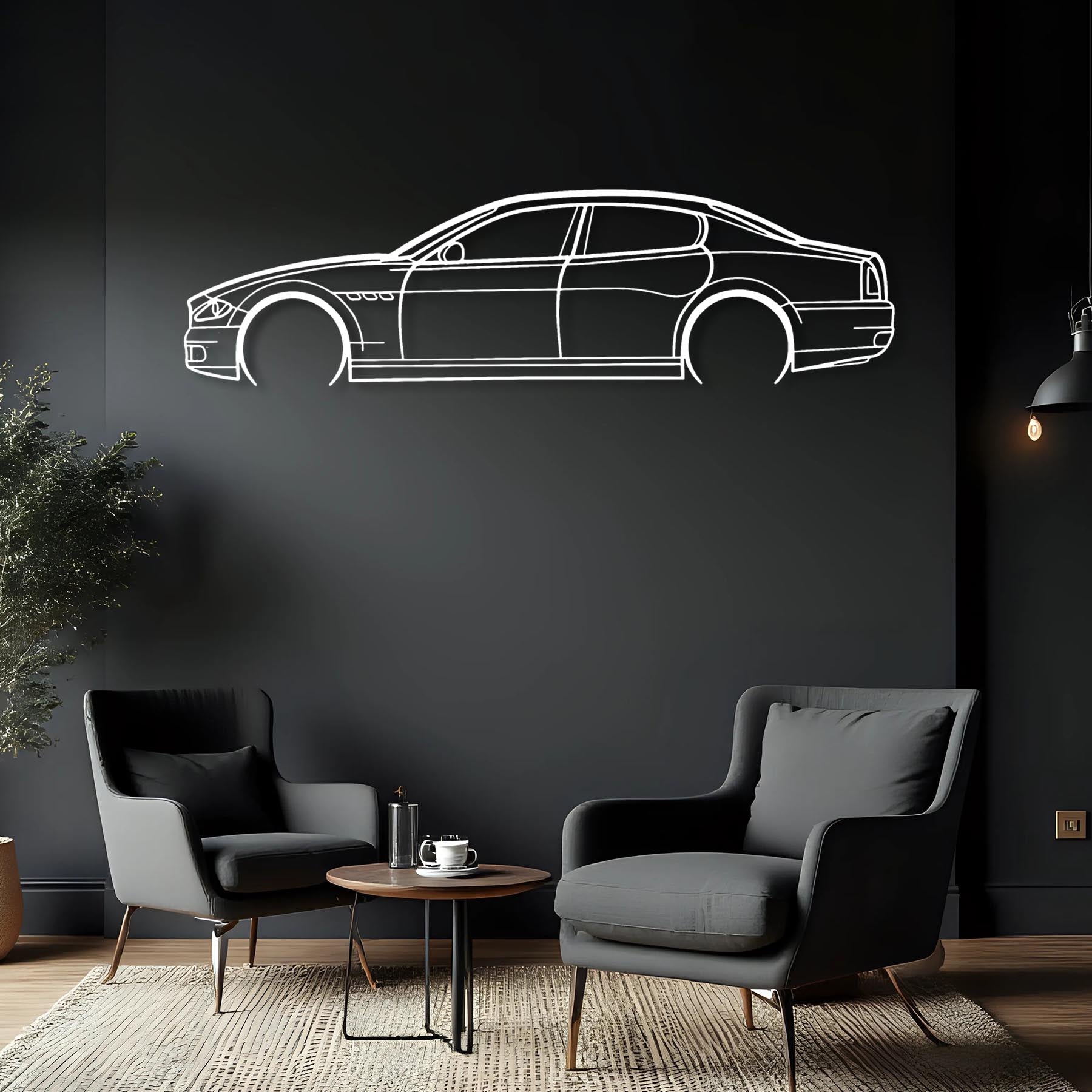 Quattroporte GTS 2010 Detailed Silhouette Metal Wall Art