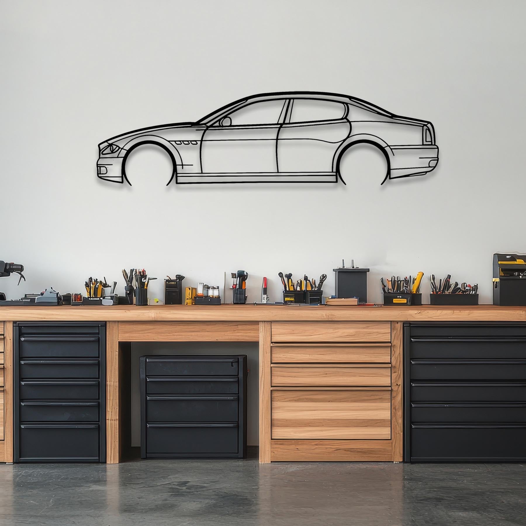 Quattroporte GTS 2010 Detailed Silhouette Metal Wall Art