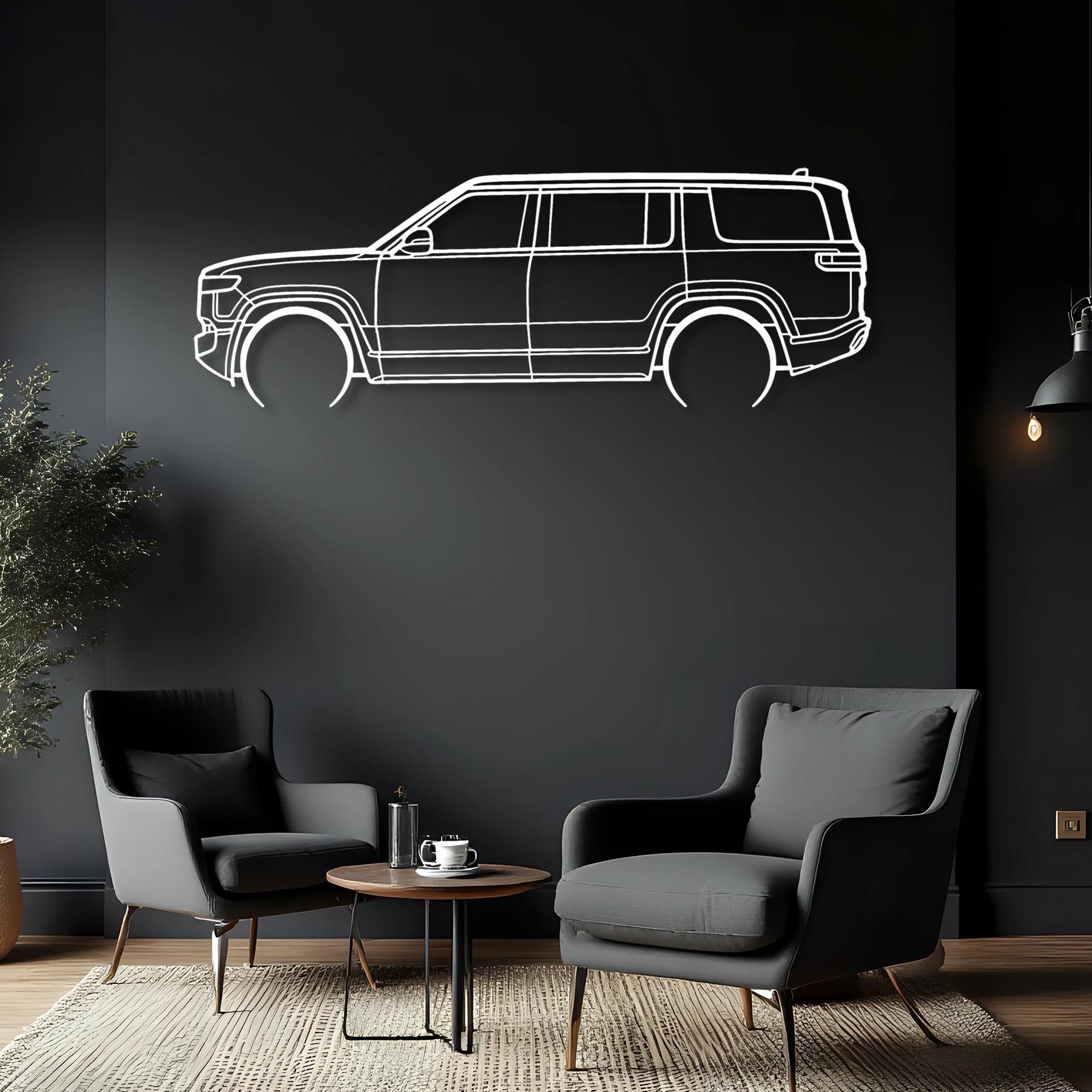 R1S Detailed Silhouette Metal Wall Art