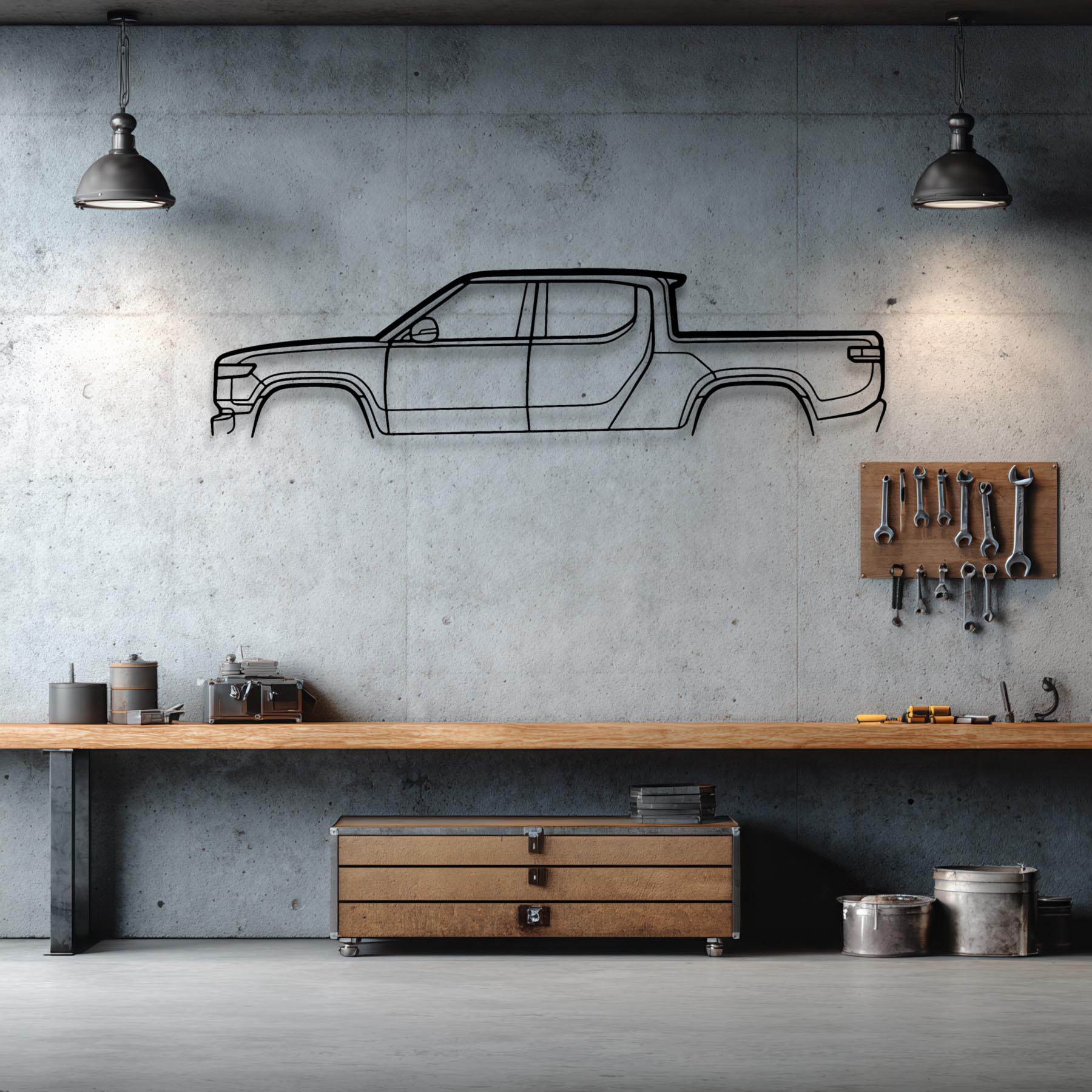 R1T Classic Silhouette Metal Wall Art