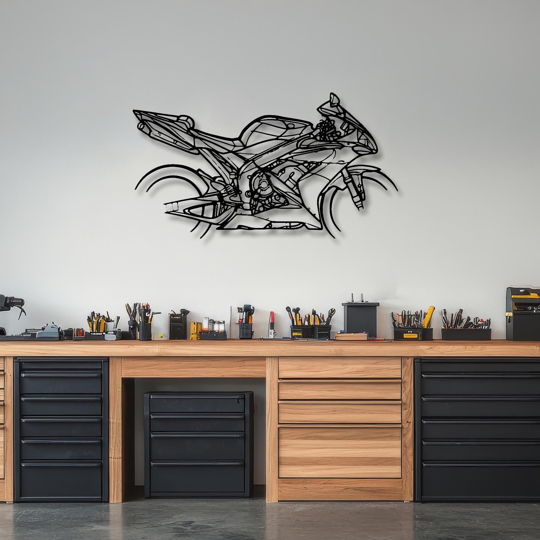 R1 YZF 2006 Silhouette Metal Wall Art