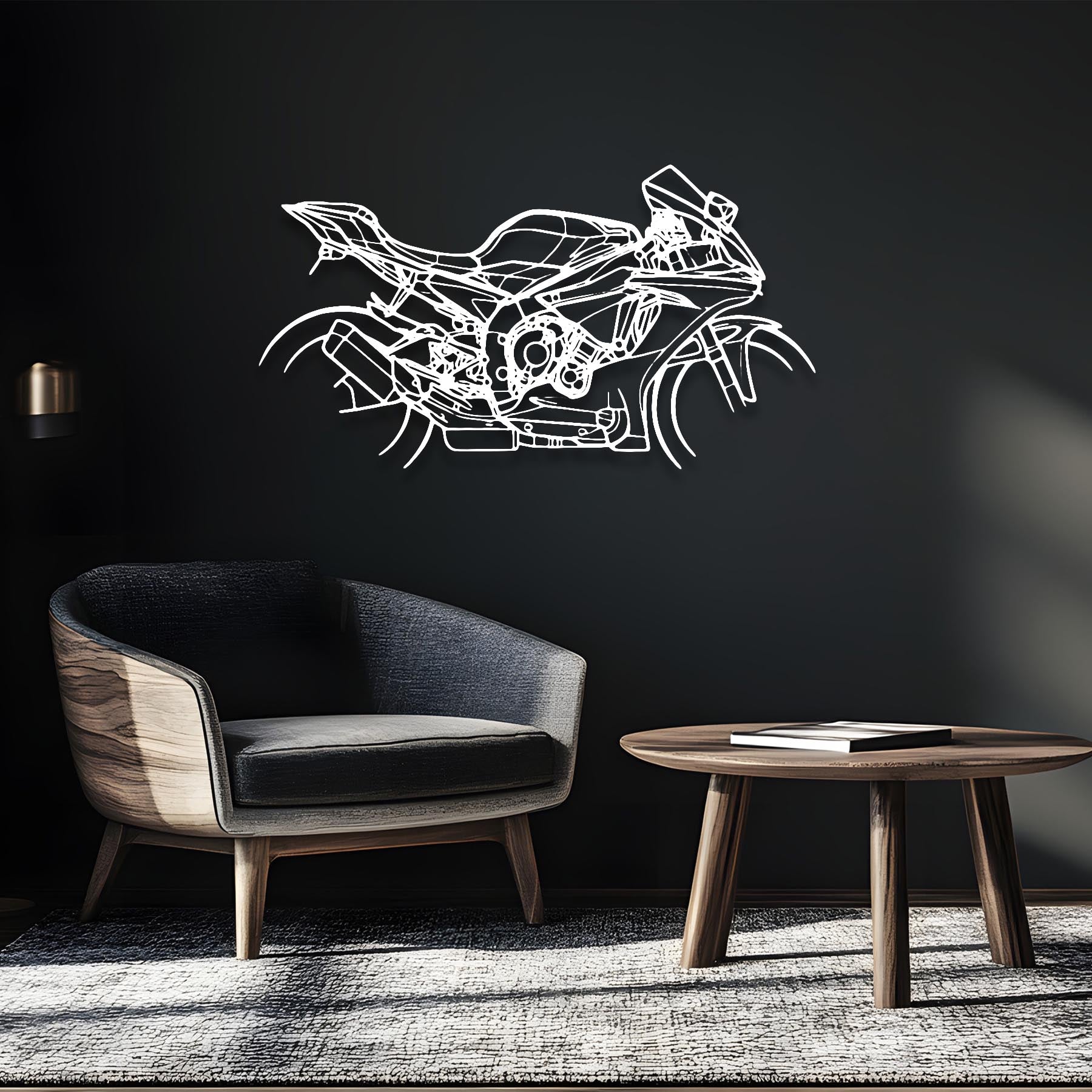 R1 YZF 2019 Silhouette Metal Wall Art