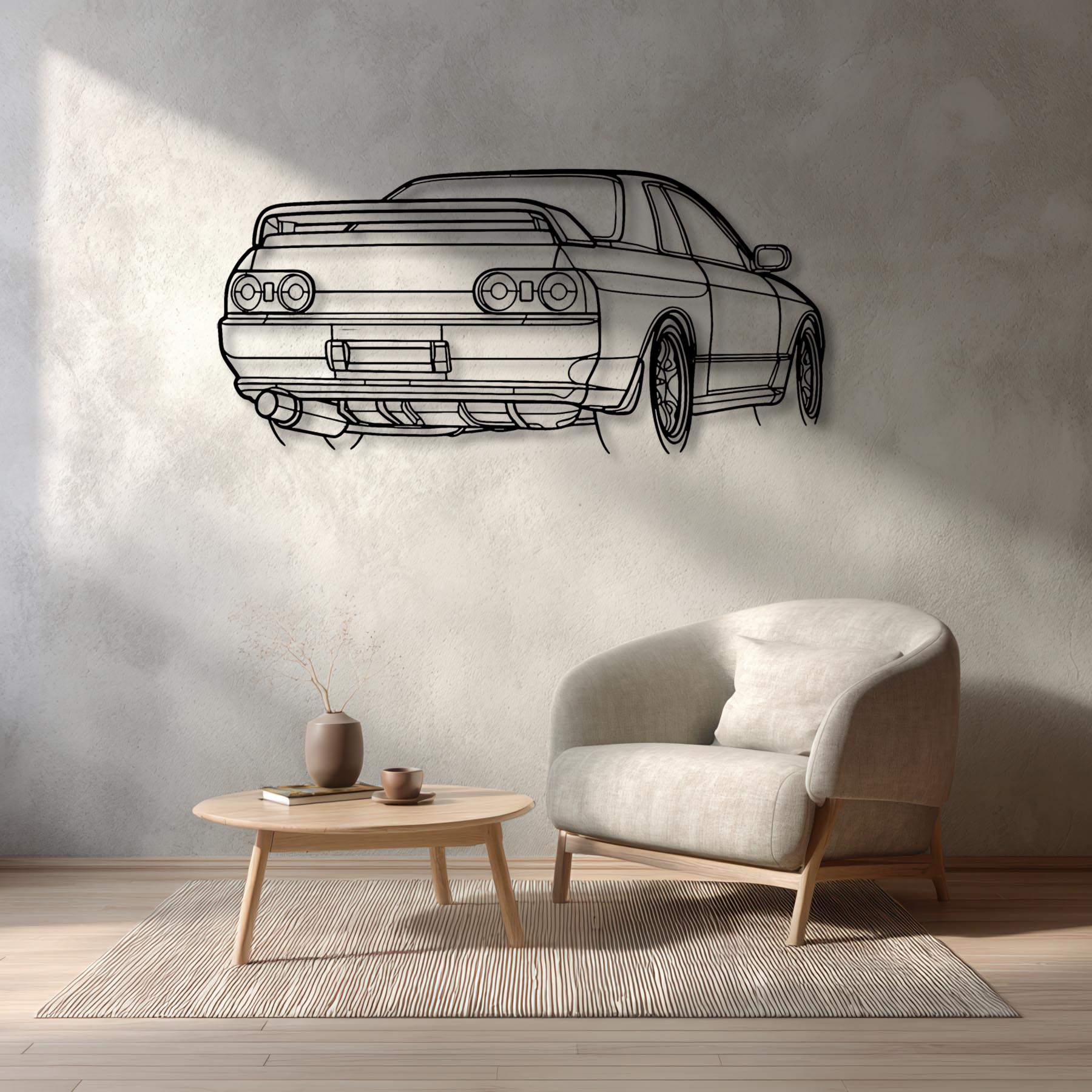 R32 GTR Nismo Angle Silhouette Metal Wall Art