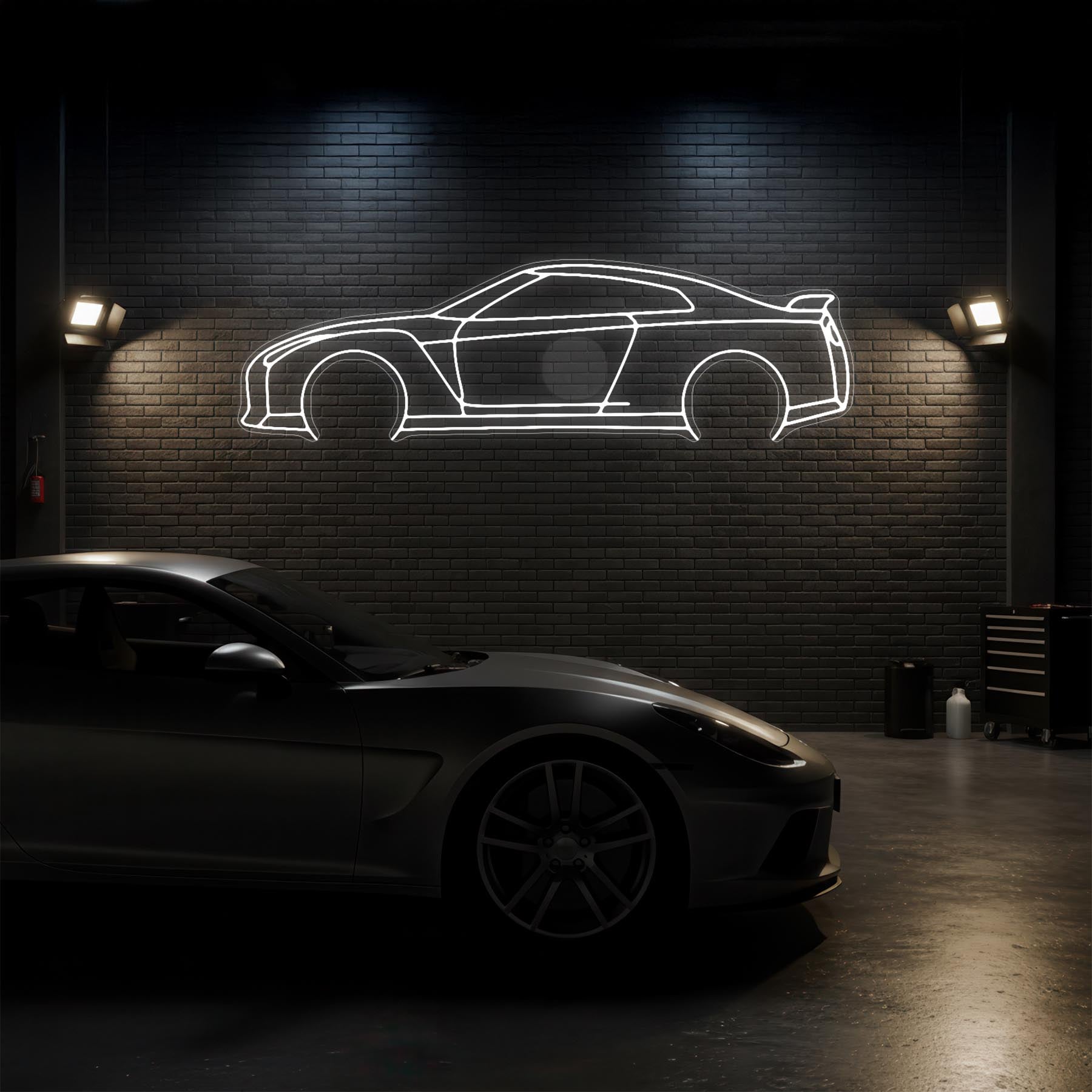 R35 GTR Neon Silhouette