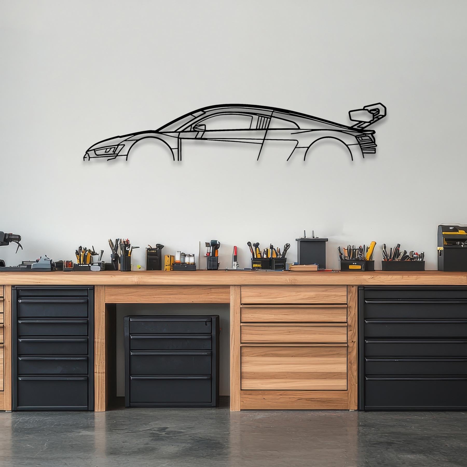 R8 LMS 2022 Classic Silhouette Metal Wall Art