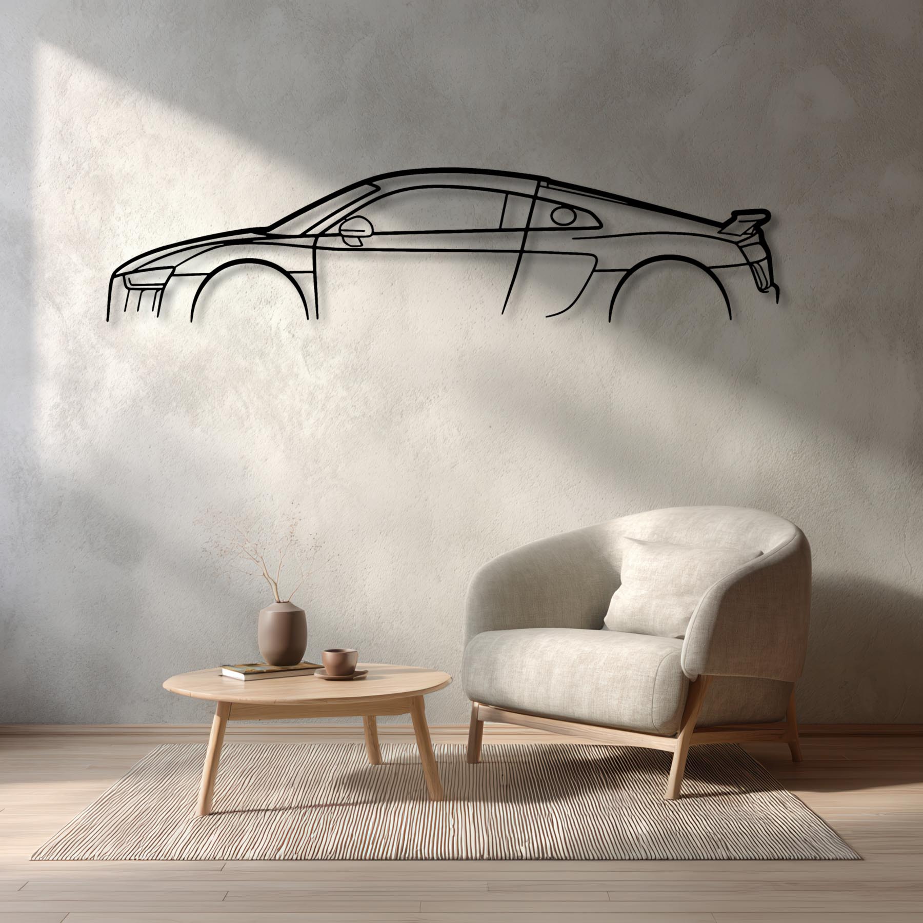 R8 Mk2 Classic Silhouette Metal Wall Art