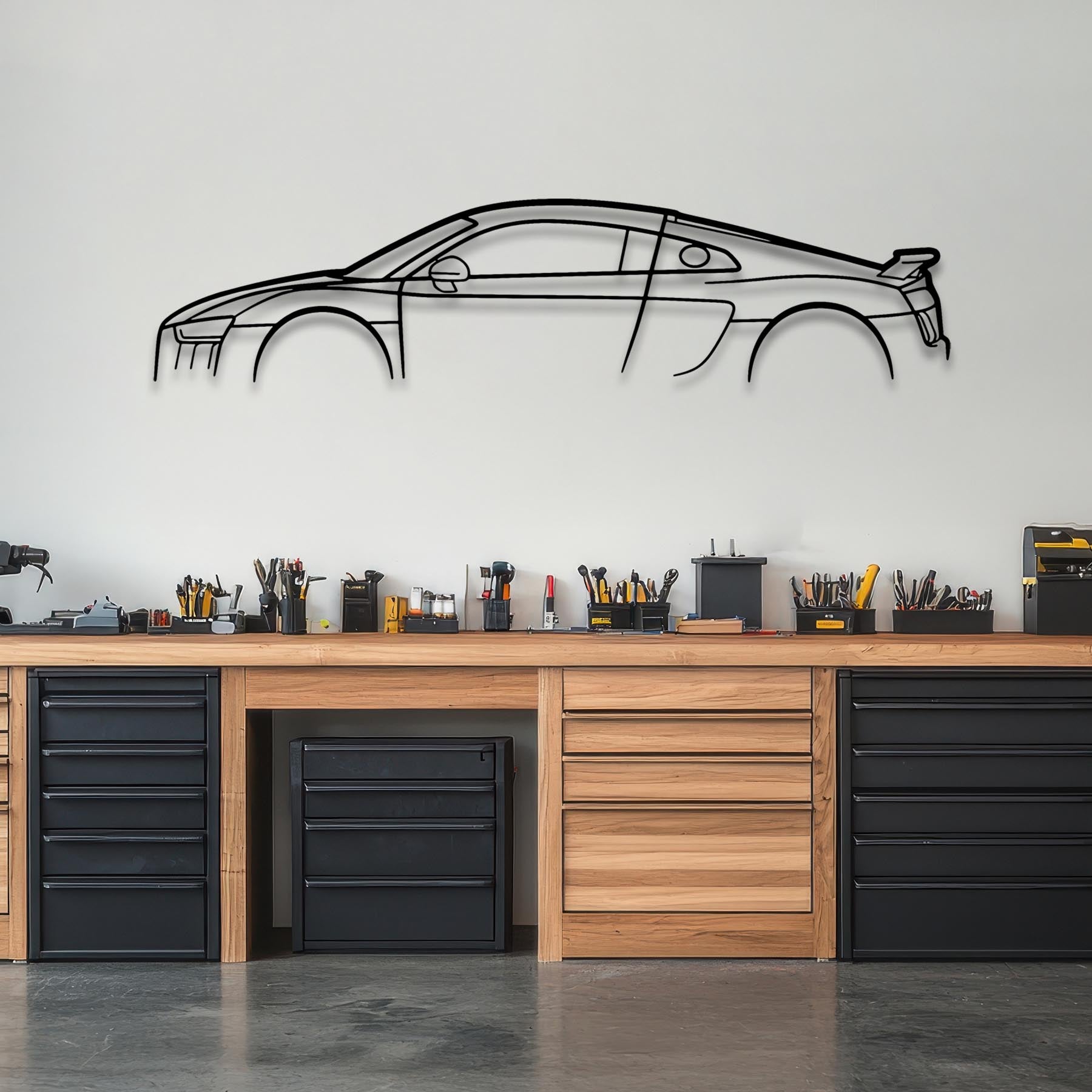 R8 Mk2 Classic Silhouette Metal Wall Art