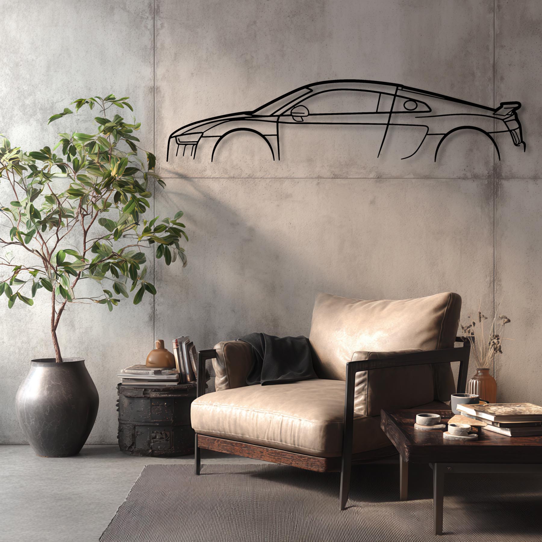 R8 Mk2 Classic Silhouette Metal Wall Art