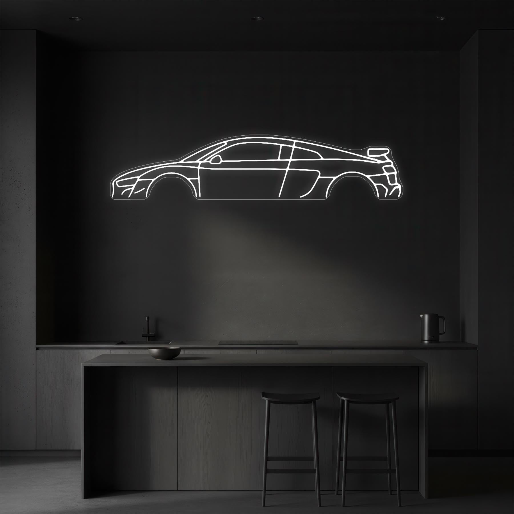 R8 V10 2023 Neon Silhouette