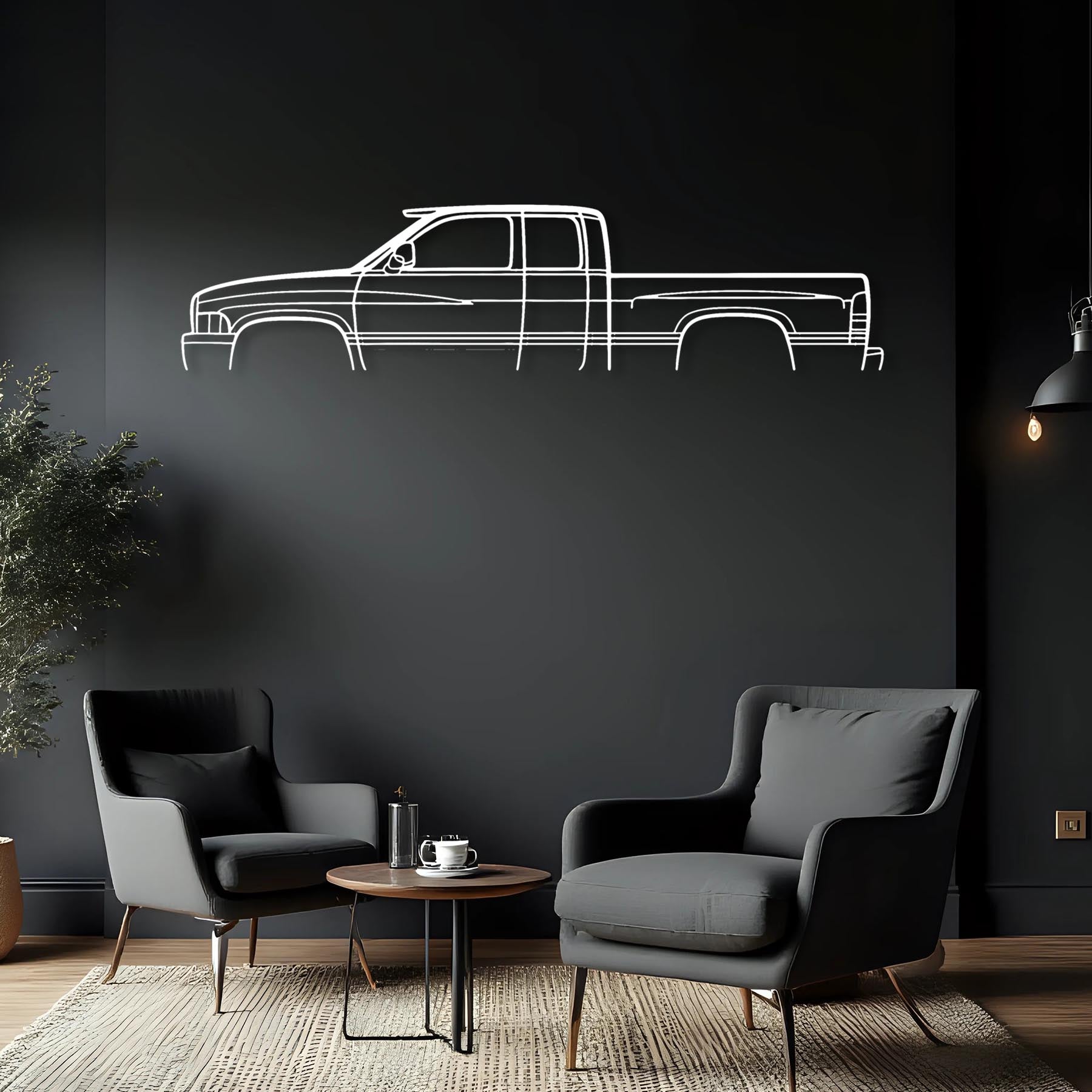 RAM 1998 Classic Silhouette Metal Wall Art