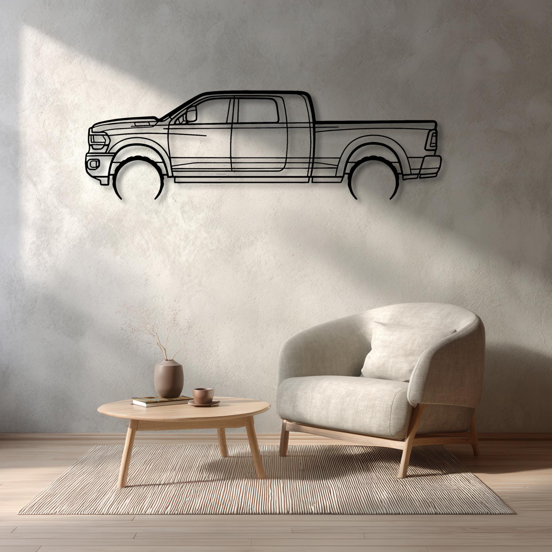 RAM 2500 Mega Detailed Silhouette Metal Wall Art