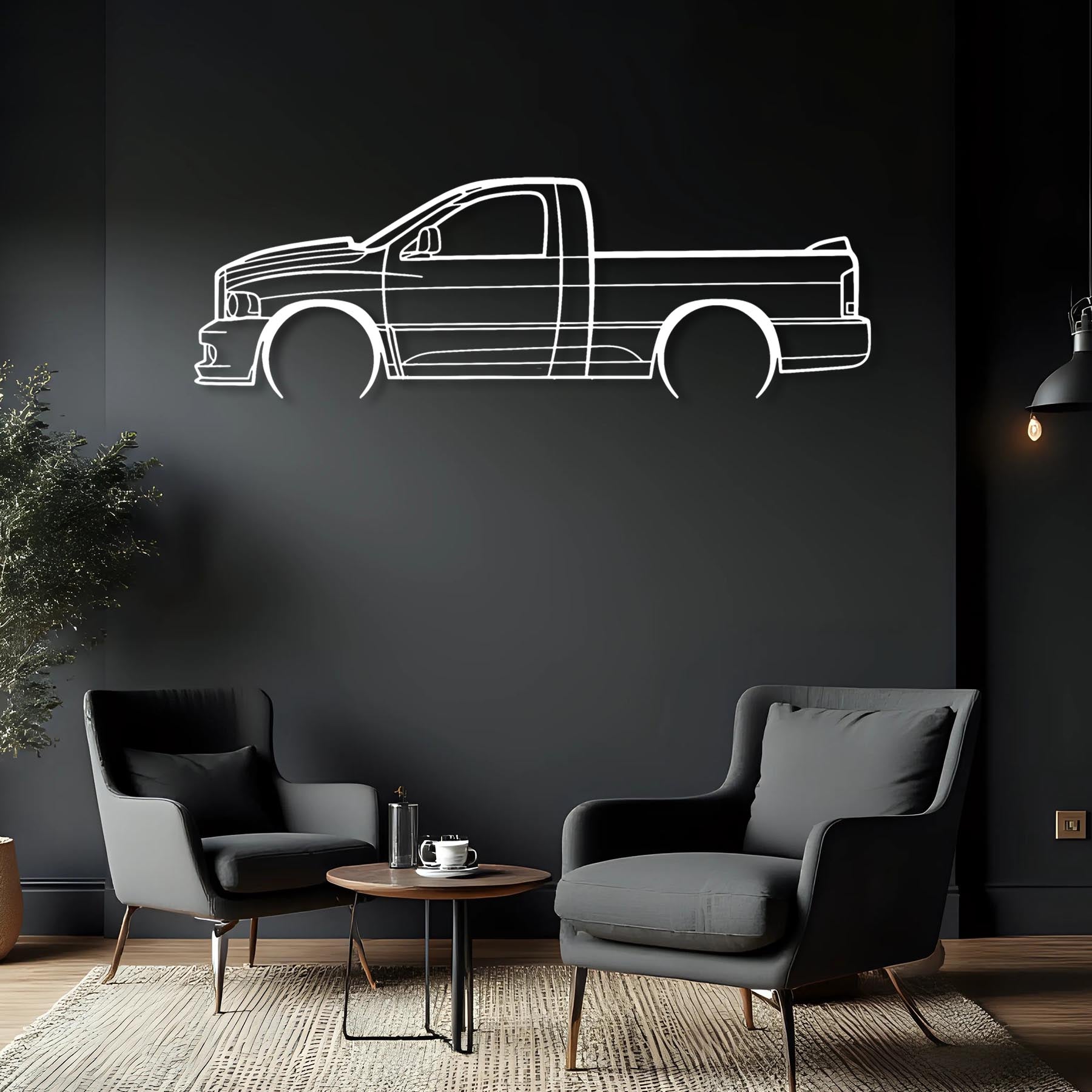 RAM SRT 10 2004 Detailed Silhouette Metal Wall Art