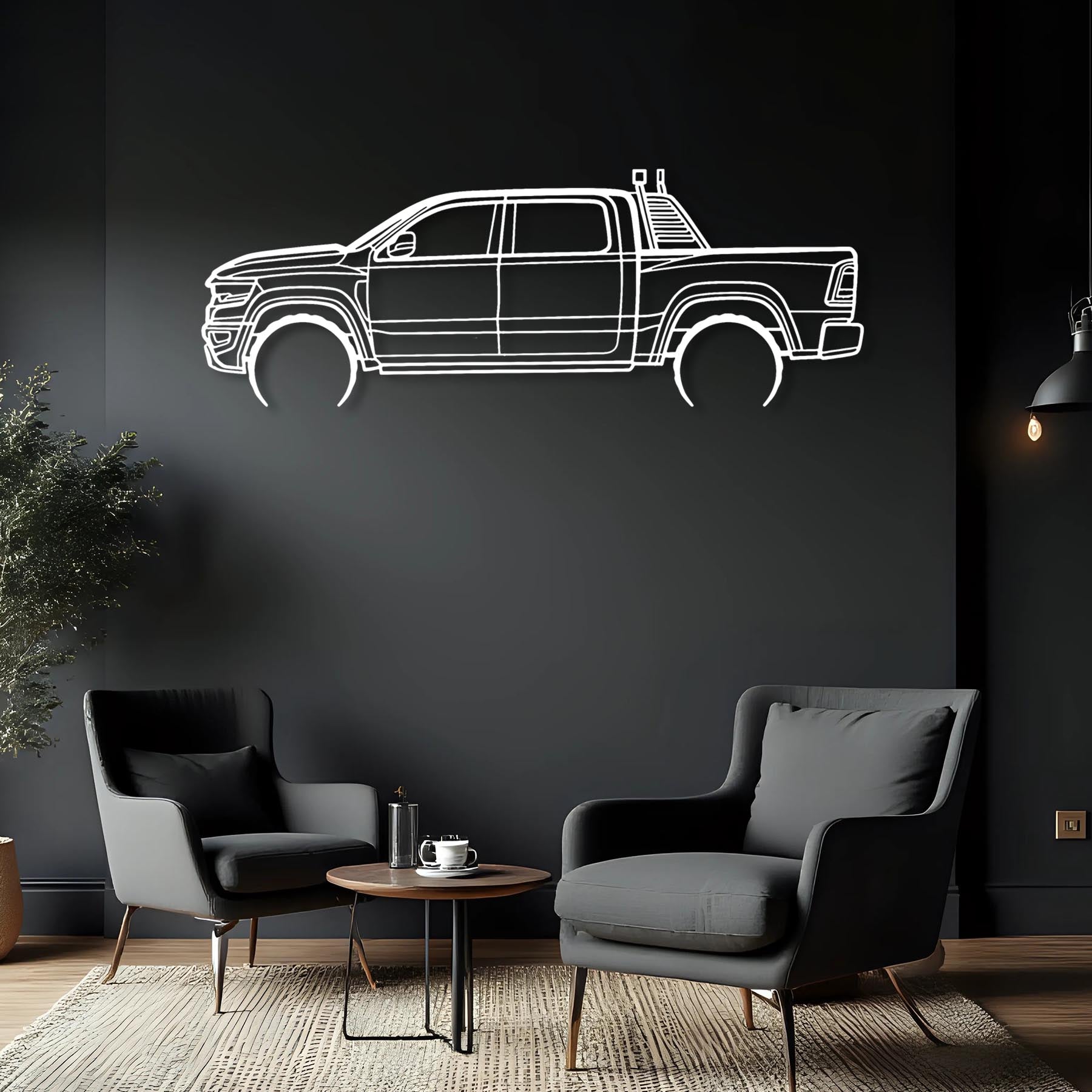 RAM TRX 2022 Detailed Silhouette Metal Wall Art