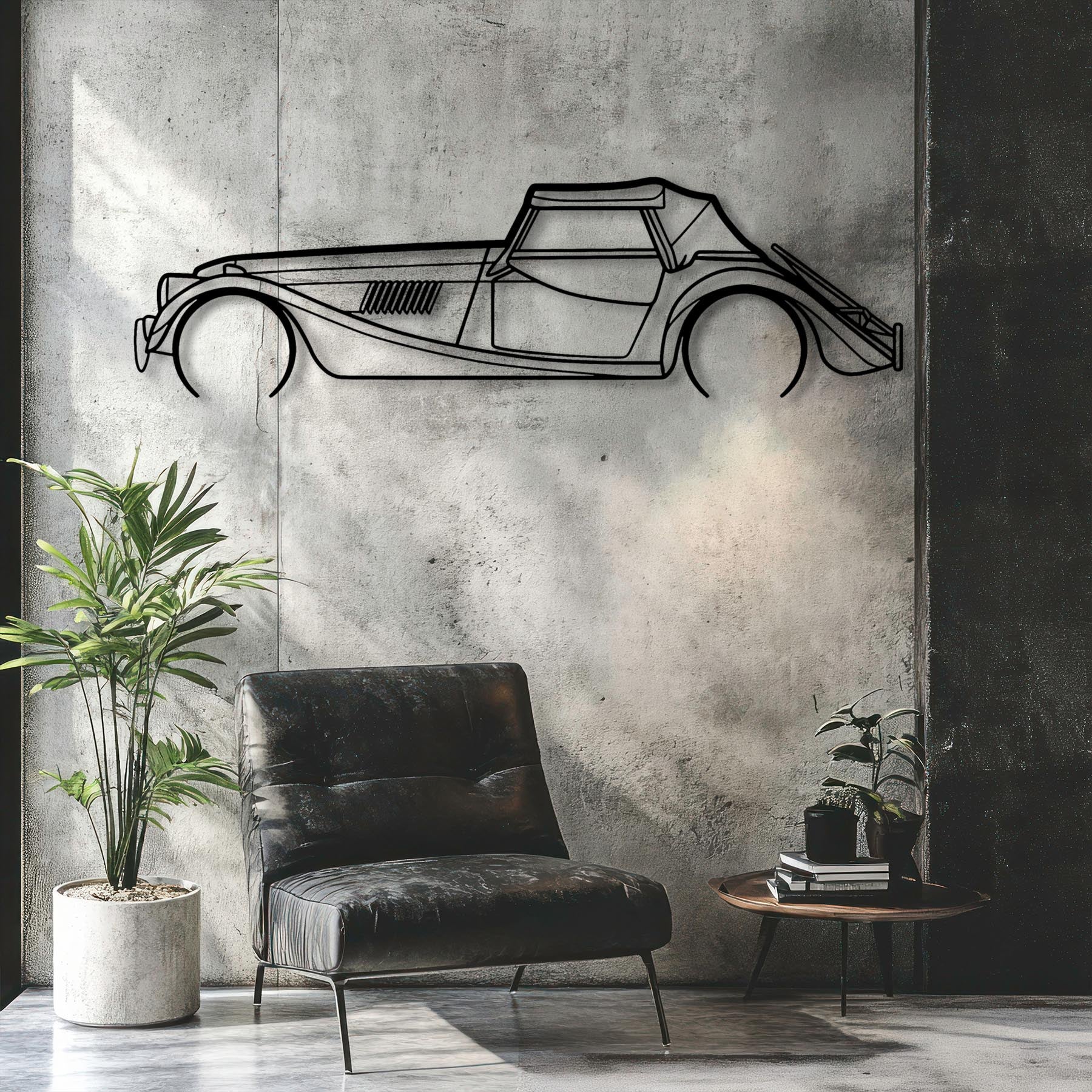 ROADSTER 2015 Detailed Silhouette Metal Wall Art