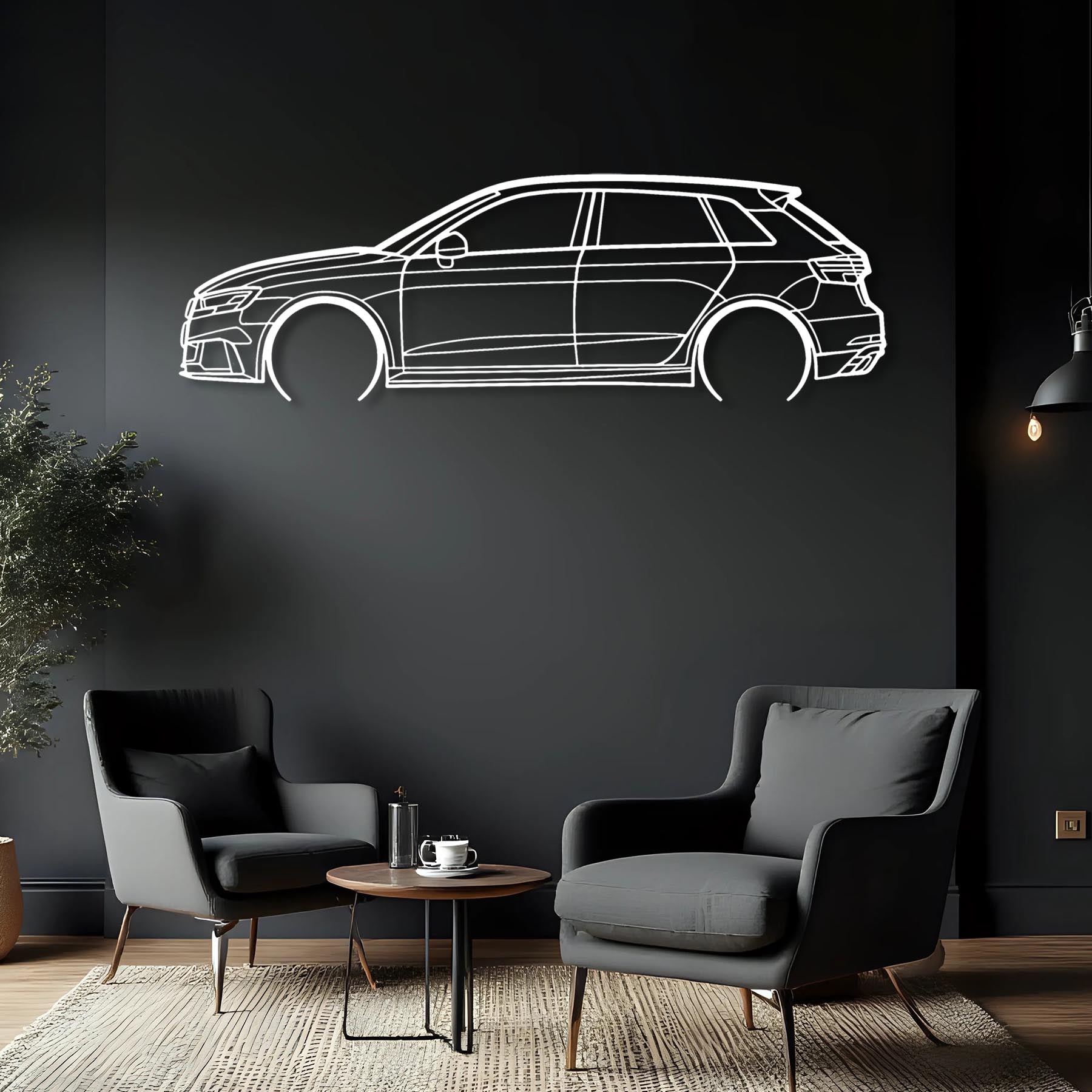 RS3 8v Detailed Silhouette Metal Wall Art