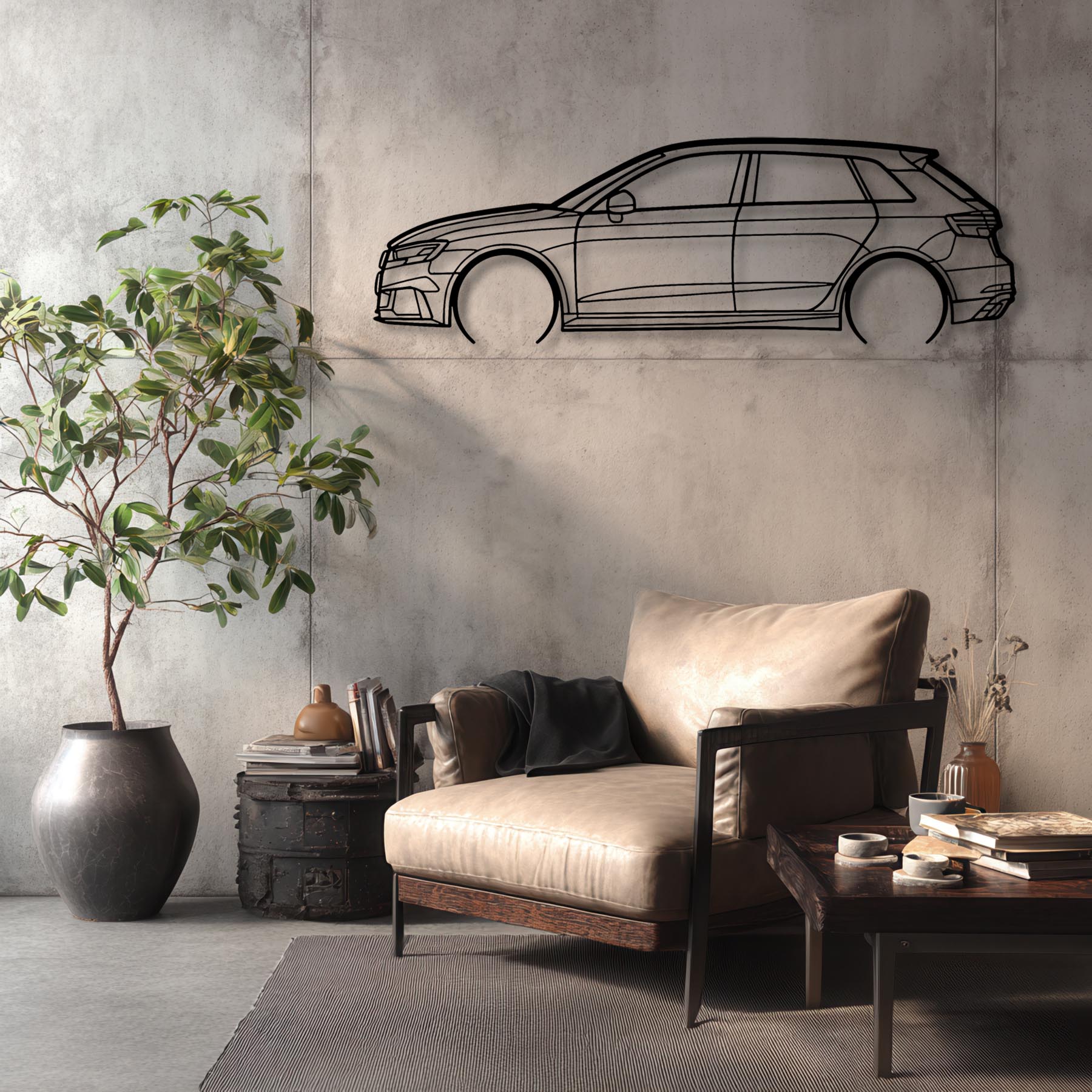 RS3 8v Detailed Silhouette Metal Wall Art