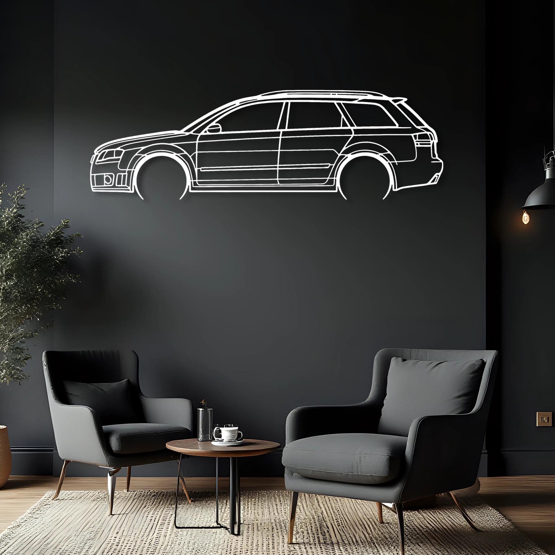 RS4 Avant 2006 Detailed Silhouette Metal Wall Art