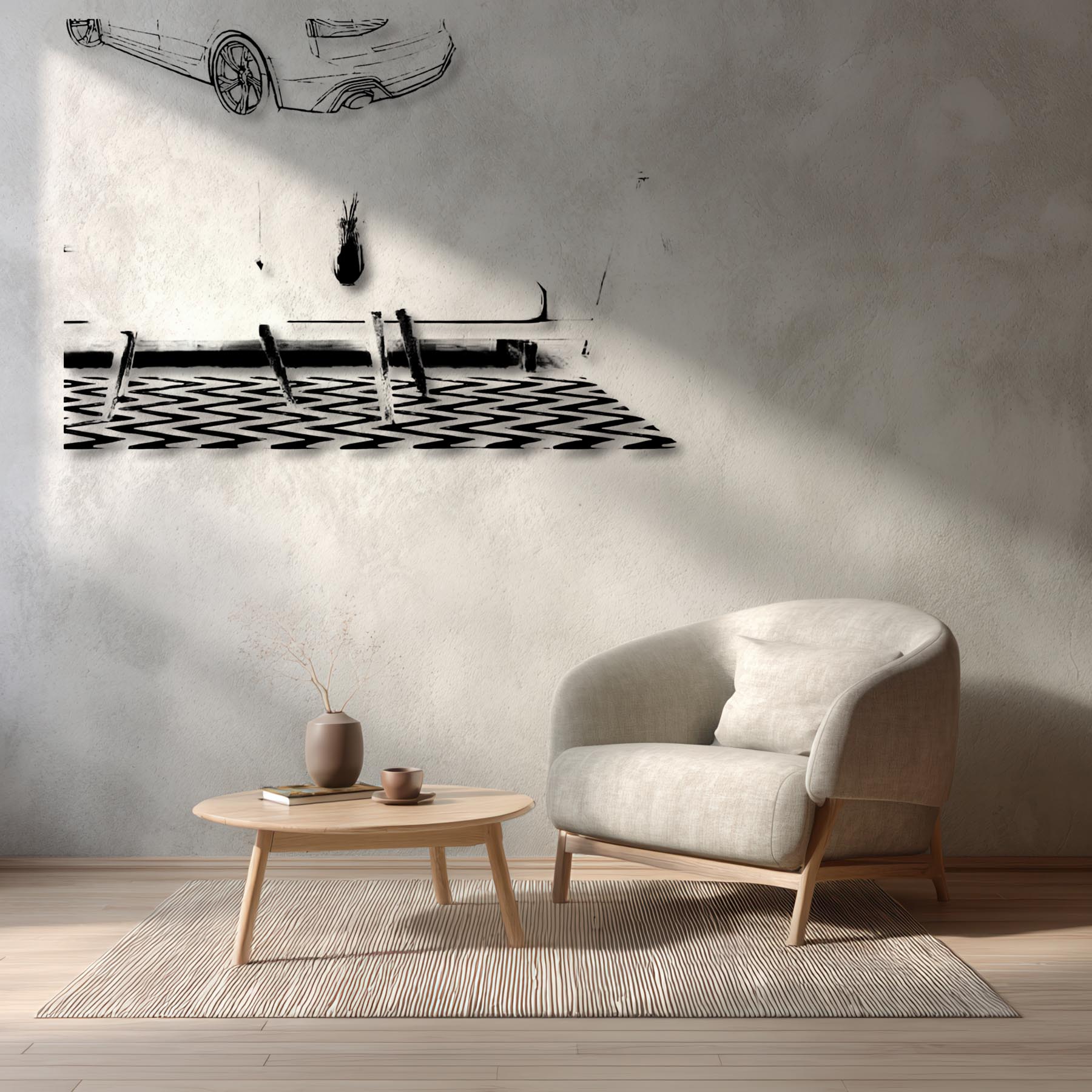 RS5 Sportback 2024 Back Angle Silhouette Metal Wall Art