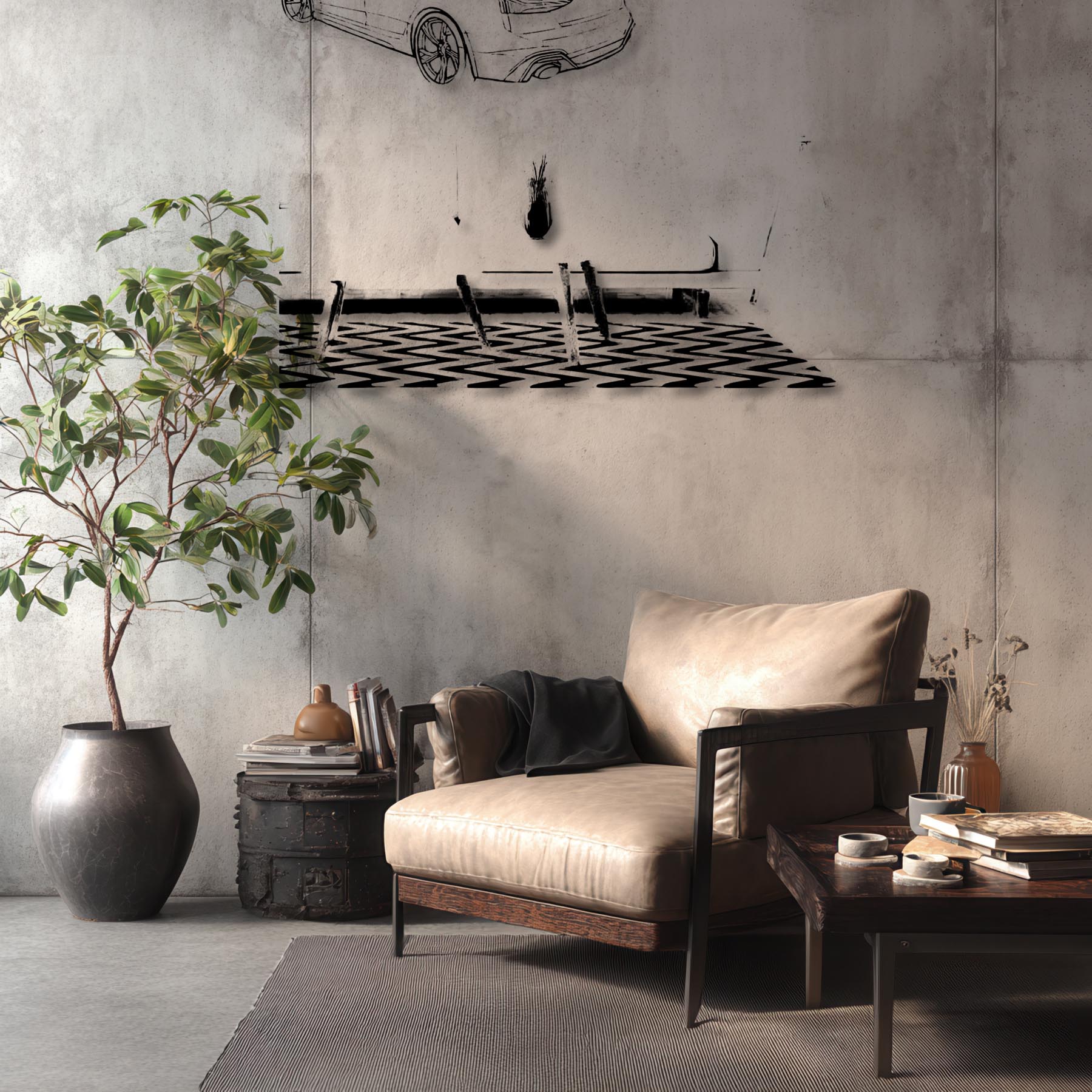 RS5 Sportback 2024 Back Angle Silhouette Metal Wall Art