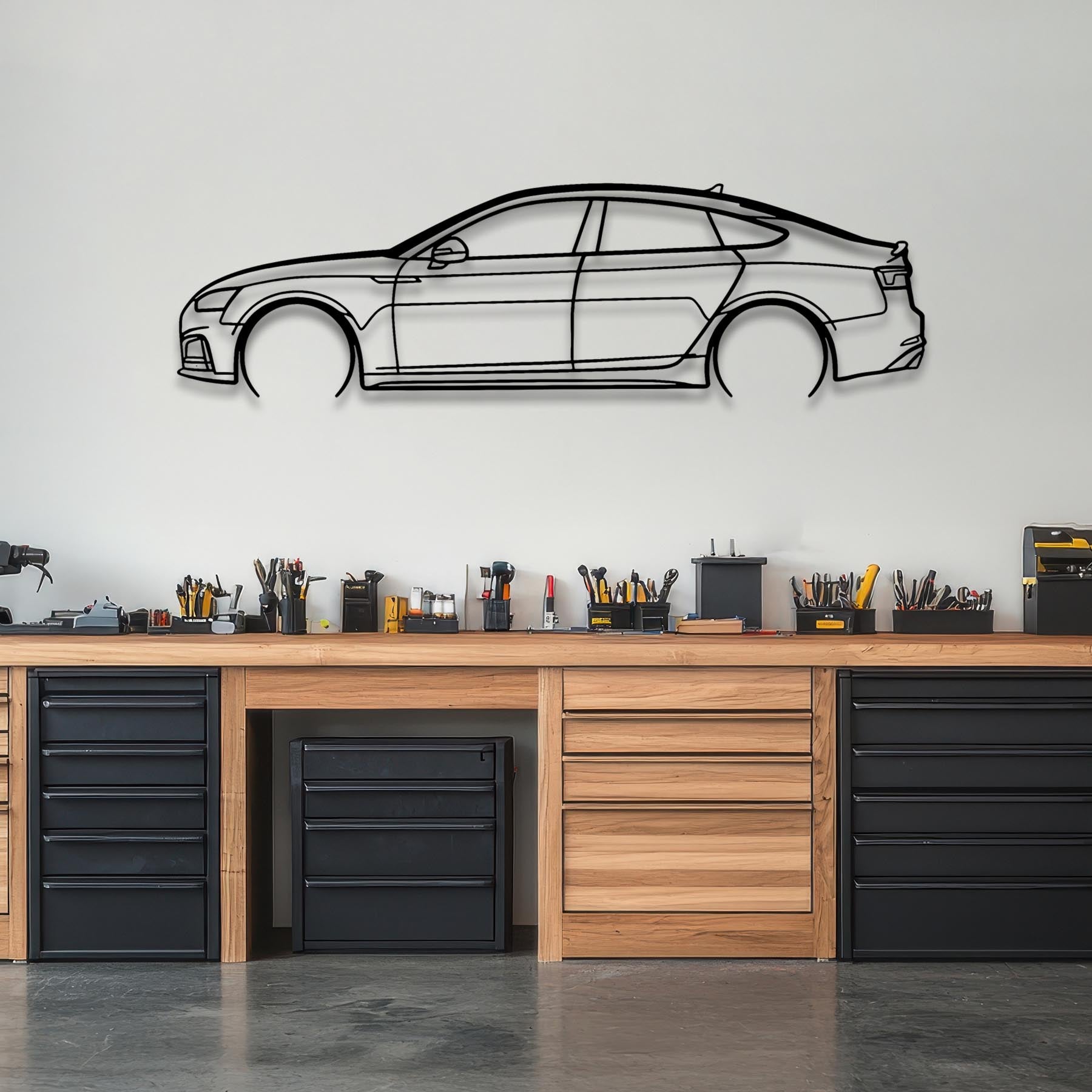 RS5 Sportback Mk2 Detailed Silhouette Metal Wall Art