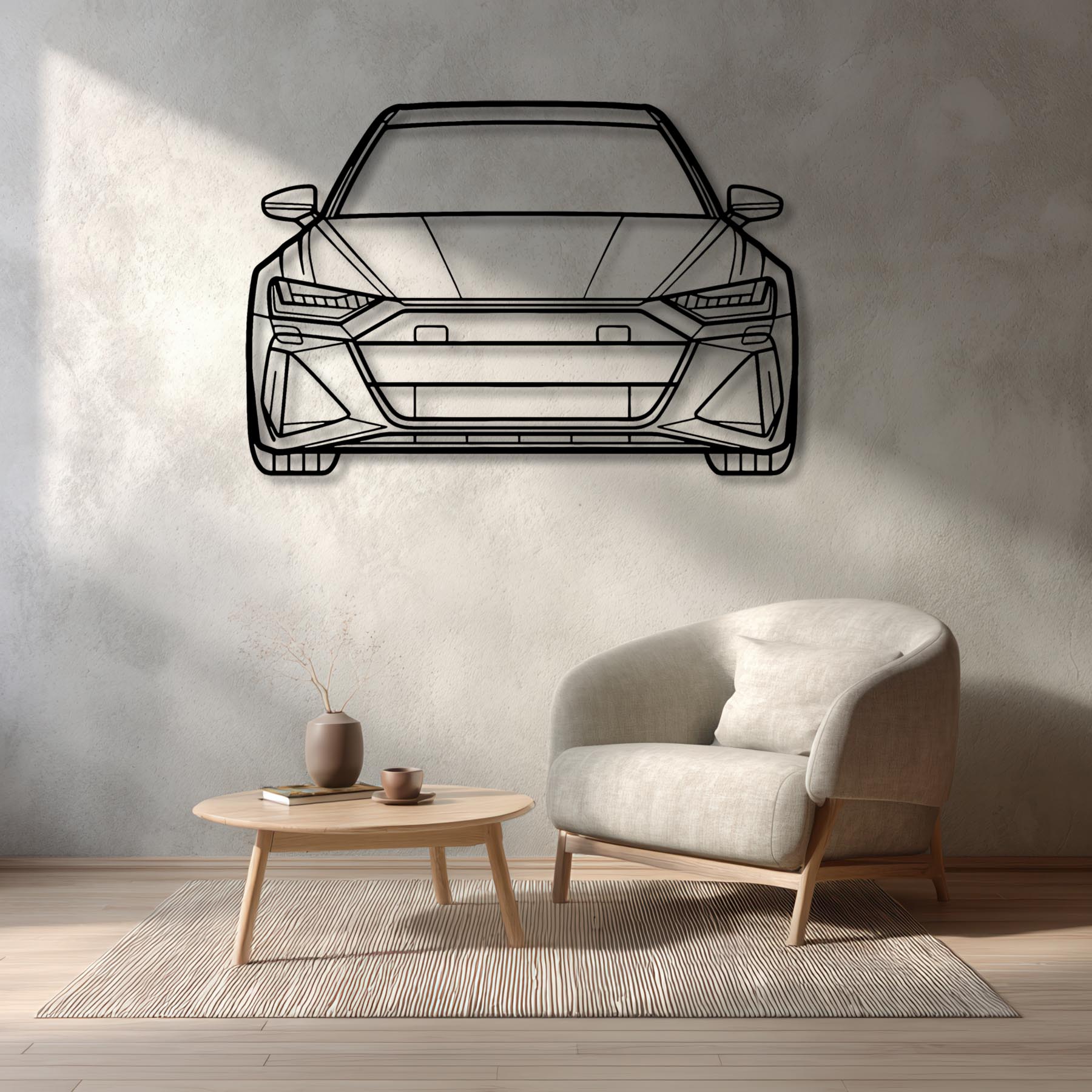 RS6 2023 Front Silhouette Metal Wall Art