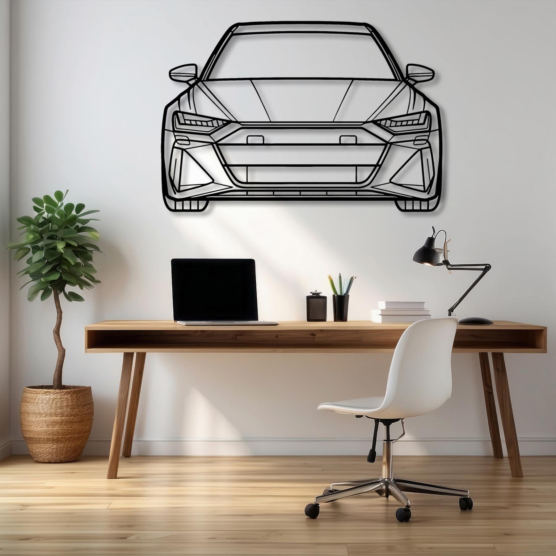 RS6 2023 Front Silhouette Metal Wall Art